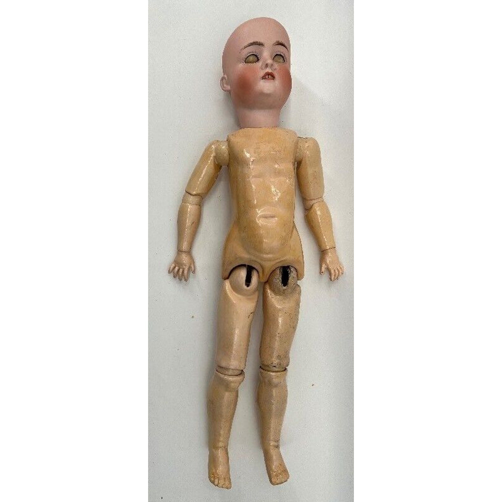 Antique 1906 Schoenau & Hoffmeister Bisque Doll 22” Open Mouth Compo Body