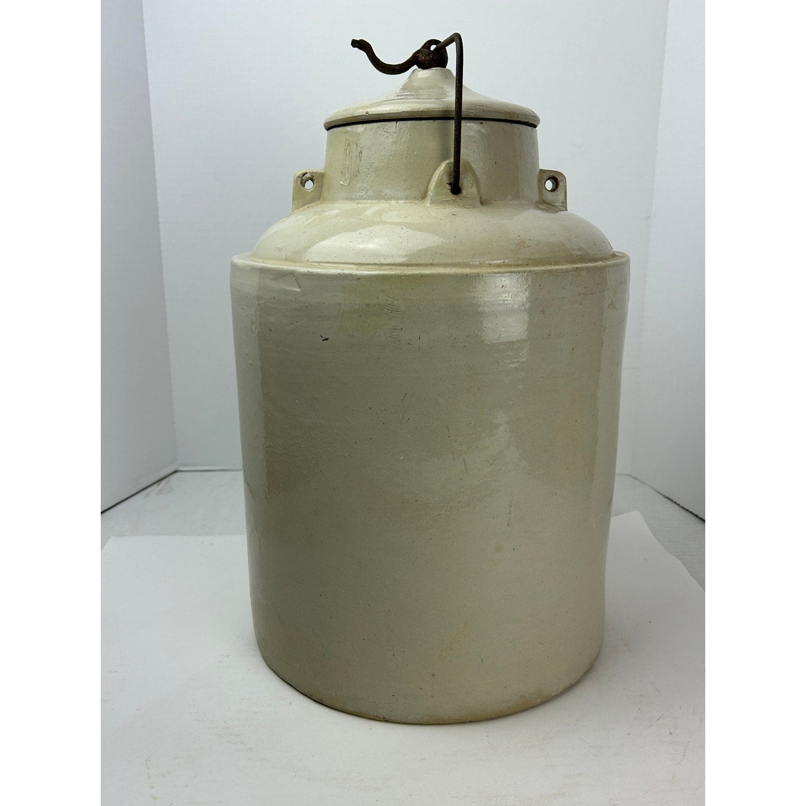 Red Wing 5 Gallon Stoneware Pickle Jar With Lid, Small Wing Stamp, No Handle