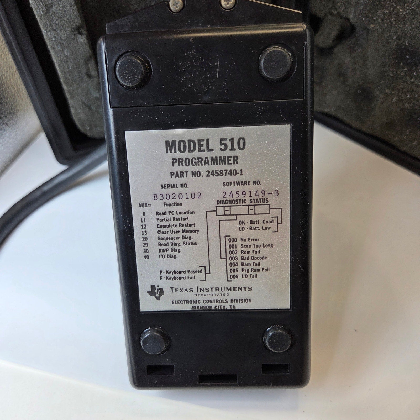 Texas Instruments Model 510 Programmer 2458740-1 PLC Handheld w Case Untested