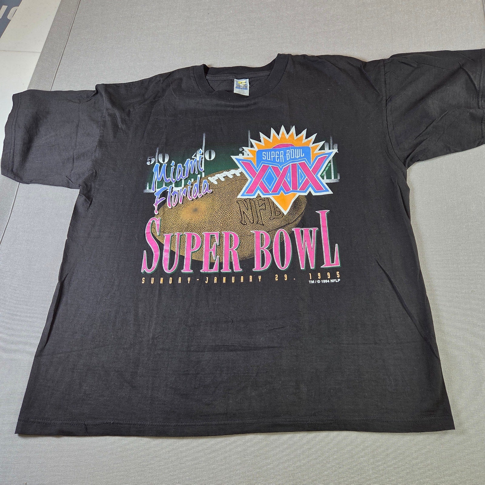 Vintage Super Bowl XXIX 1995 Miami FL NFL Competitor T Shirt Made in USA XL