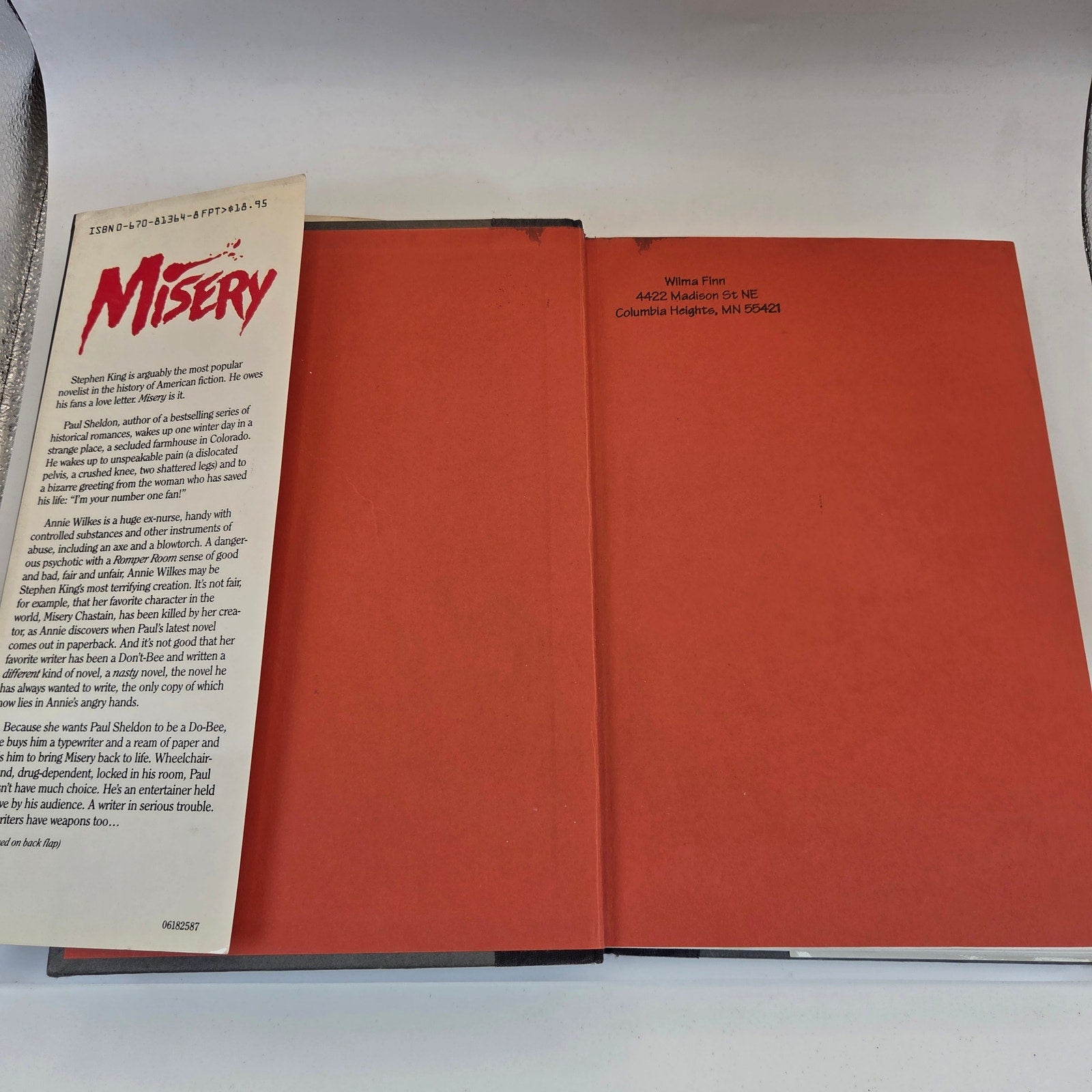 Stephen King Misery 1987 First Edition Hardcover Viking DJ $18.95 Unclipped