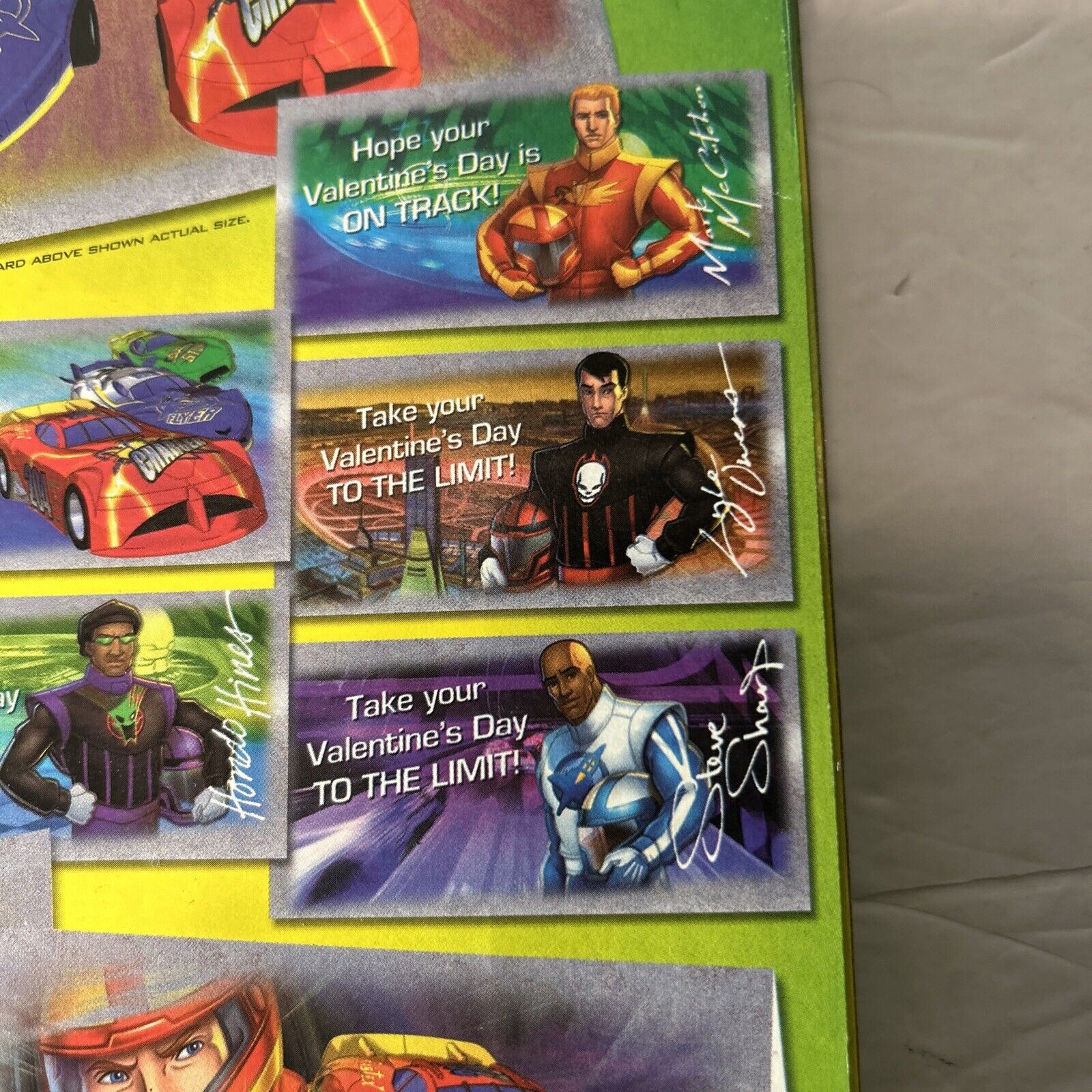 NASCAR Racers Deluxe Foil Valentines 30 Card Set Fox Kids 2000 Sealed USA