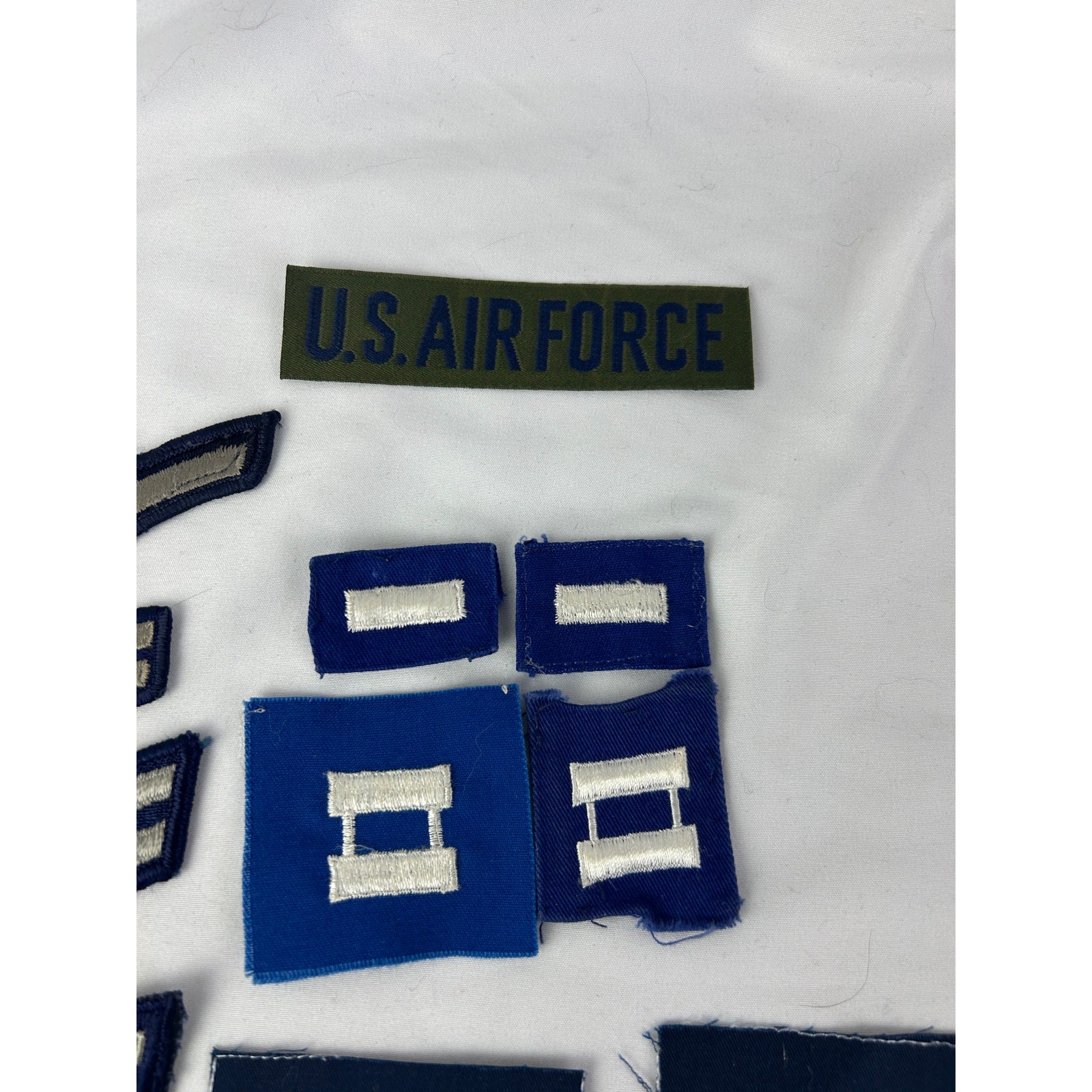 Vintage US Air Force Patch Lot Rank Chevrons Name Tape 16pc