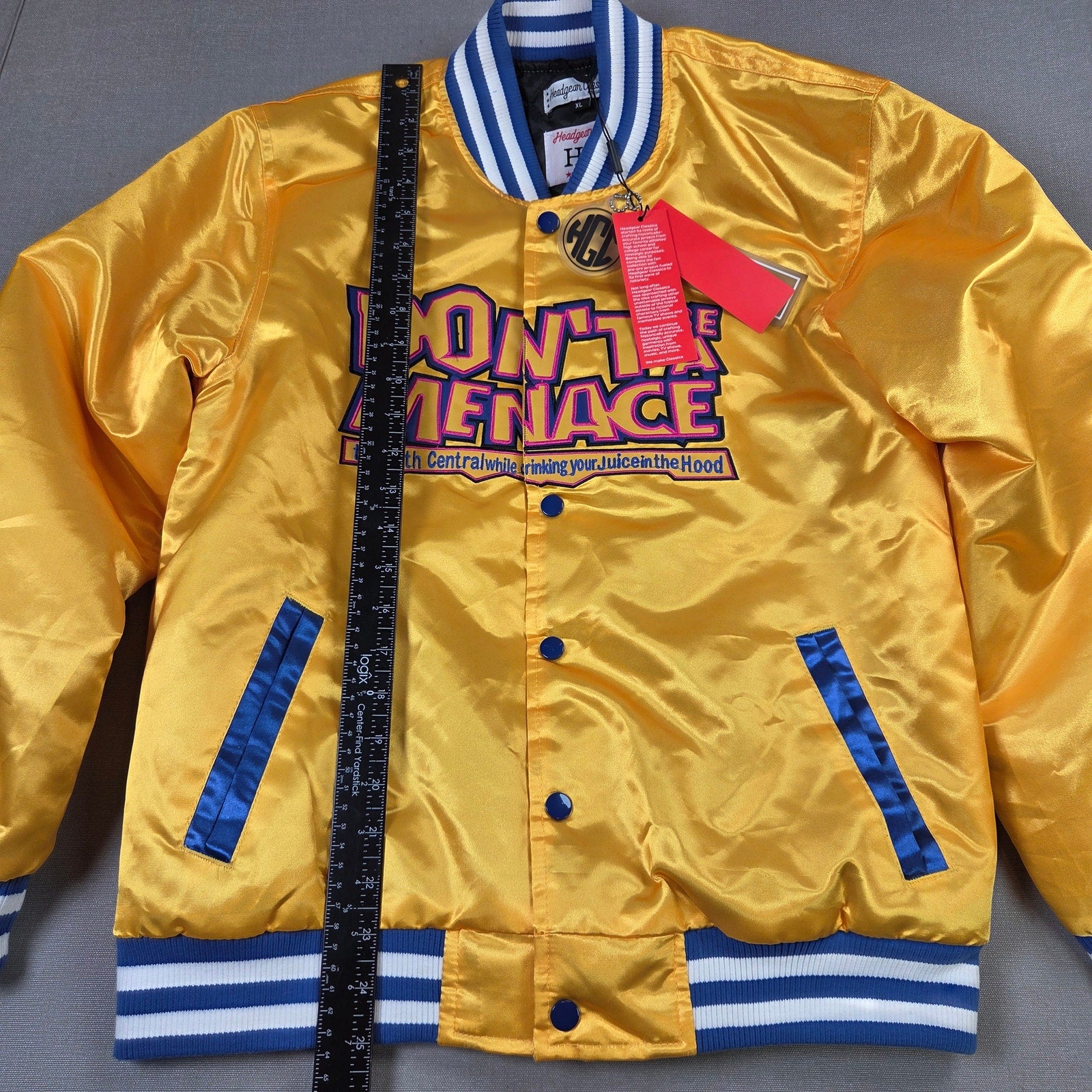 Headgear Classics Don’t Be A Menace Loc Dog Satin Varsity Jacket XL NWT