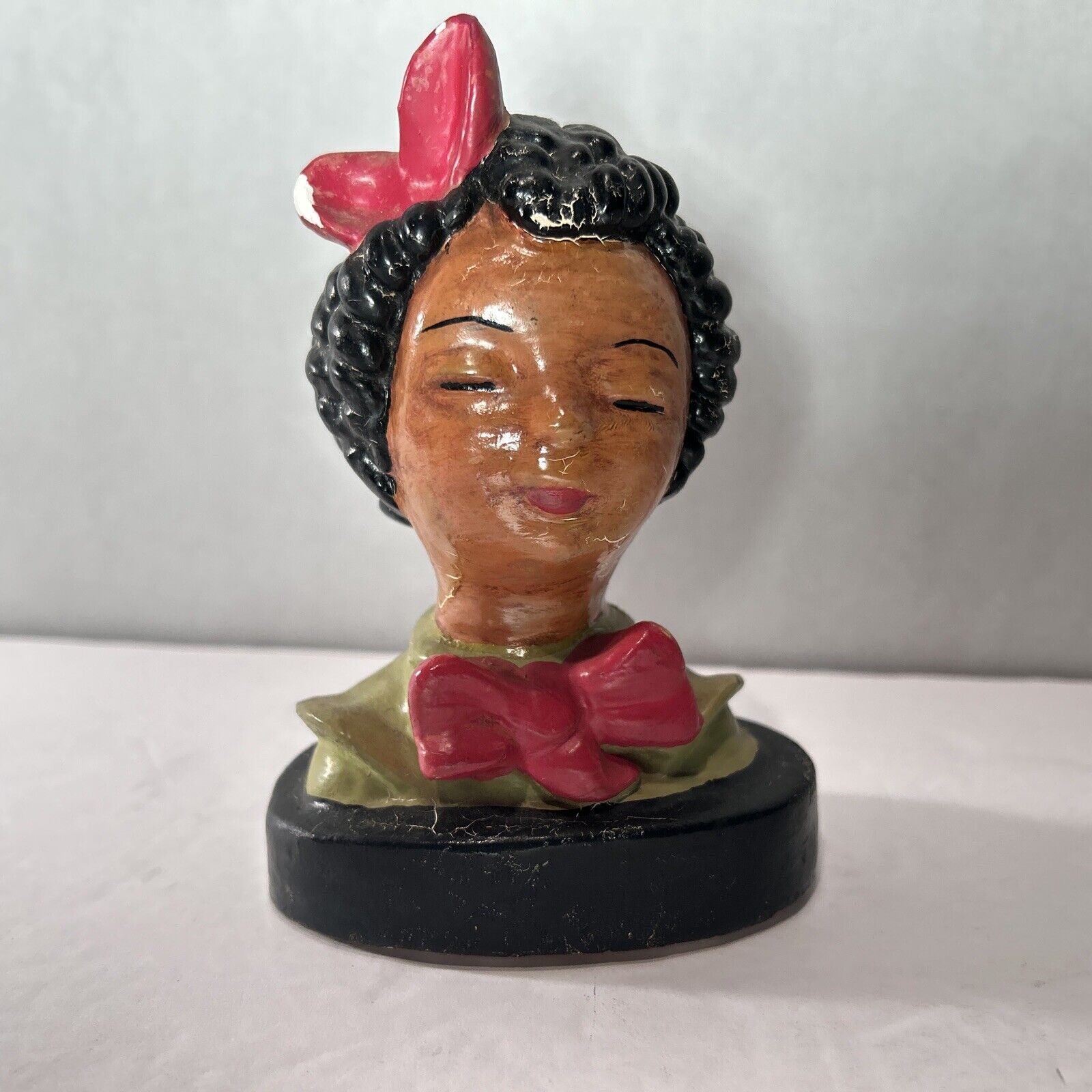 Vintage Chalkware Bust Pair – Goldscheider Style Asian Children Art Deco Figures