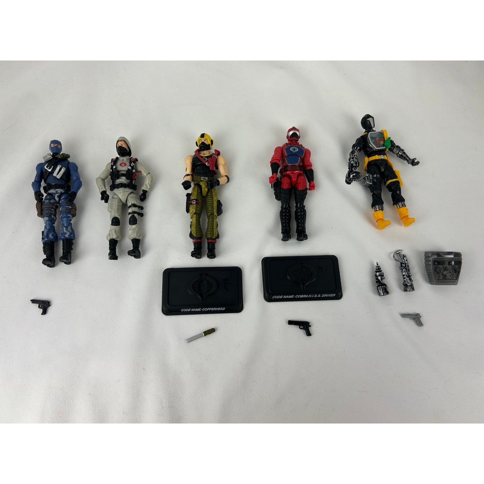 Lot of 5 G.I. Joe Cobra Figures 25th Anniversary Firefly B.A.T. HISS Copperhead