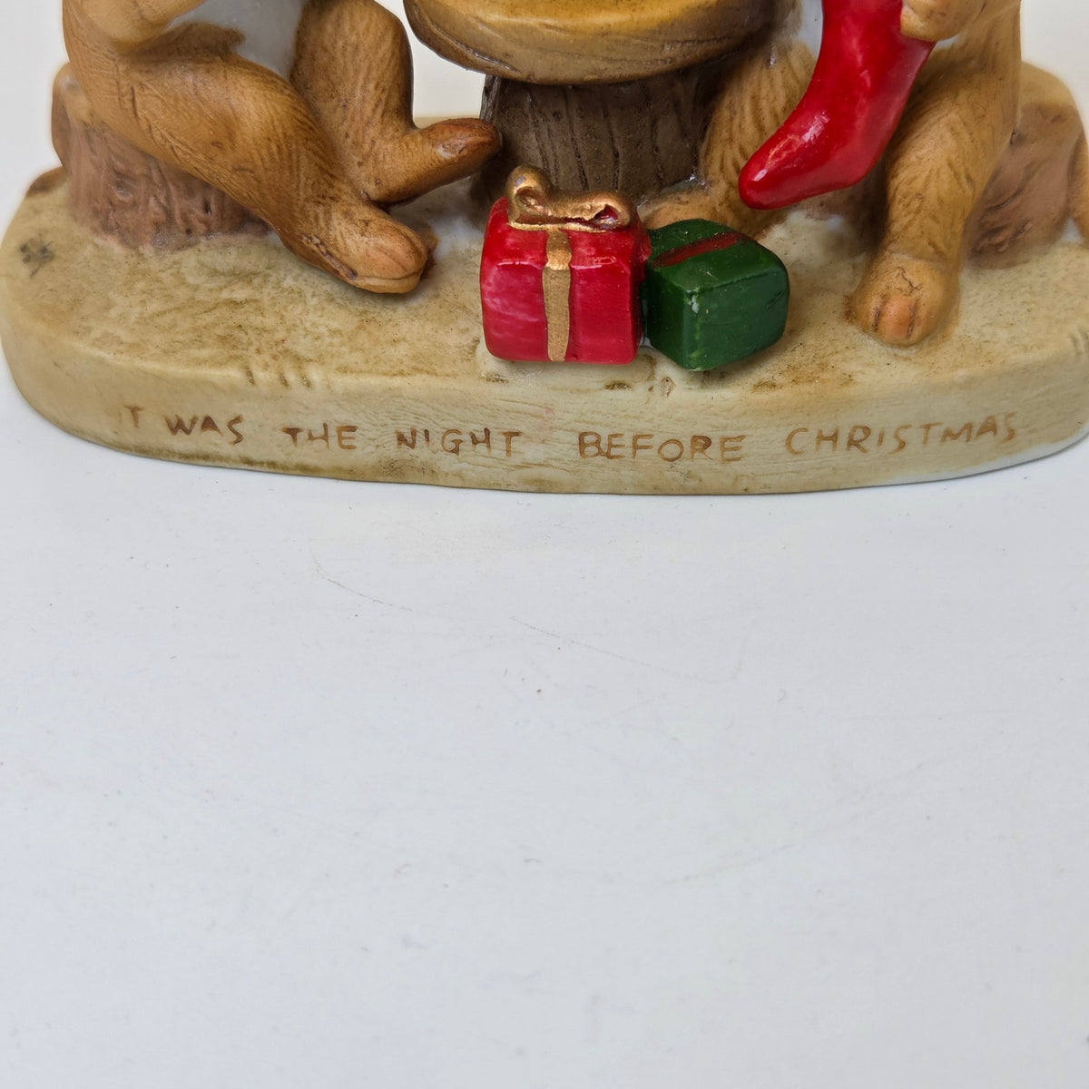 Enesco Night Before Christmas Mice Figurine Tree Taiwan Holiday Decor 3"