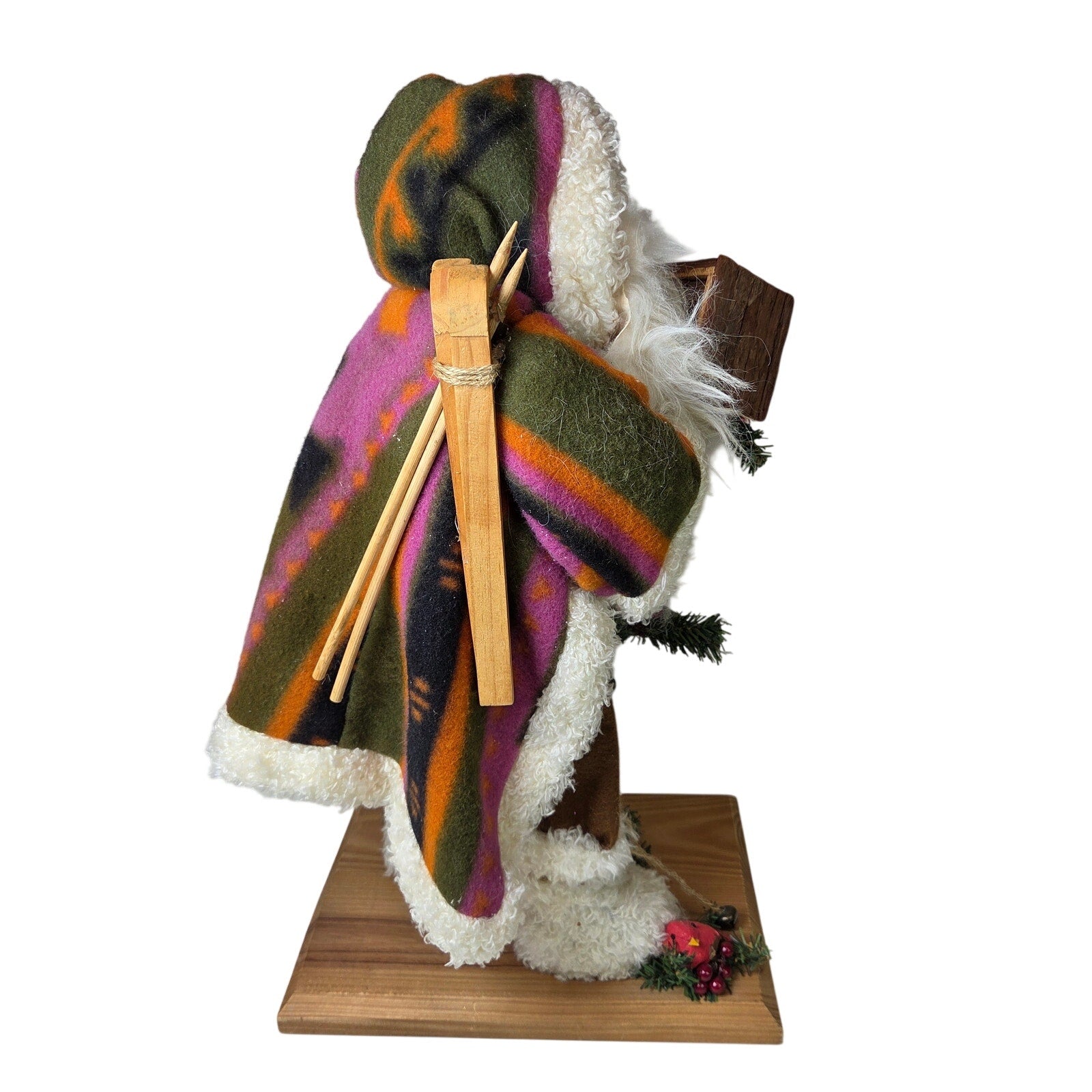 Folk Art Unbranded Santa Claus Christmas Statue 20″ on Wood Base
