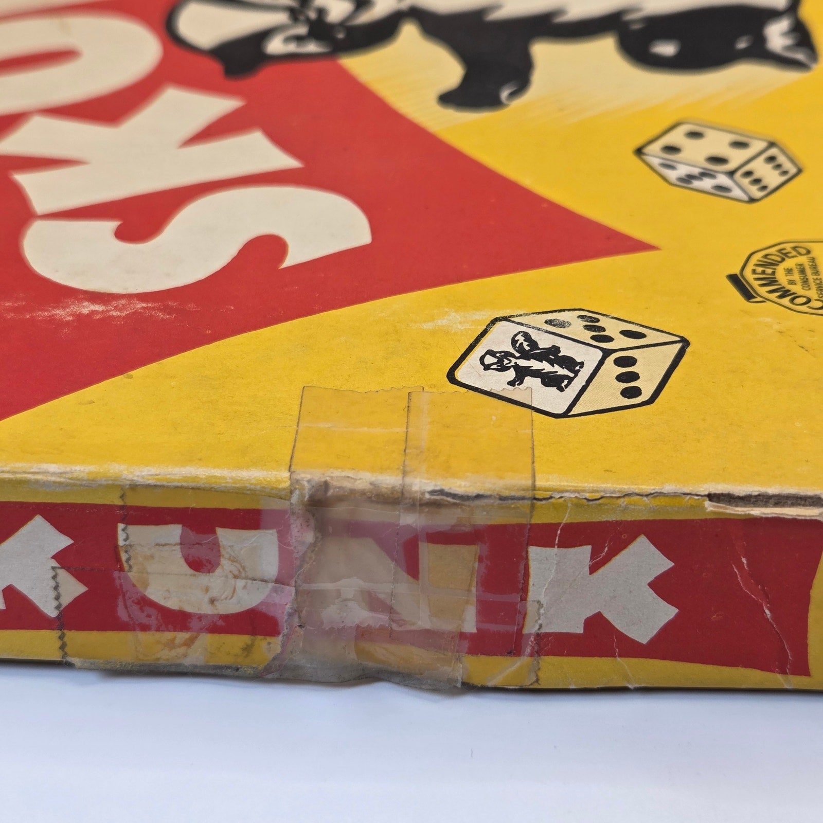 W.H. Schaper Skunk Dice Game 1953 Vintage Complete Set w Chips Dice Box