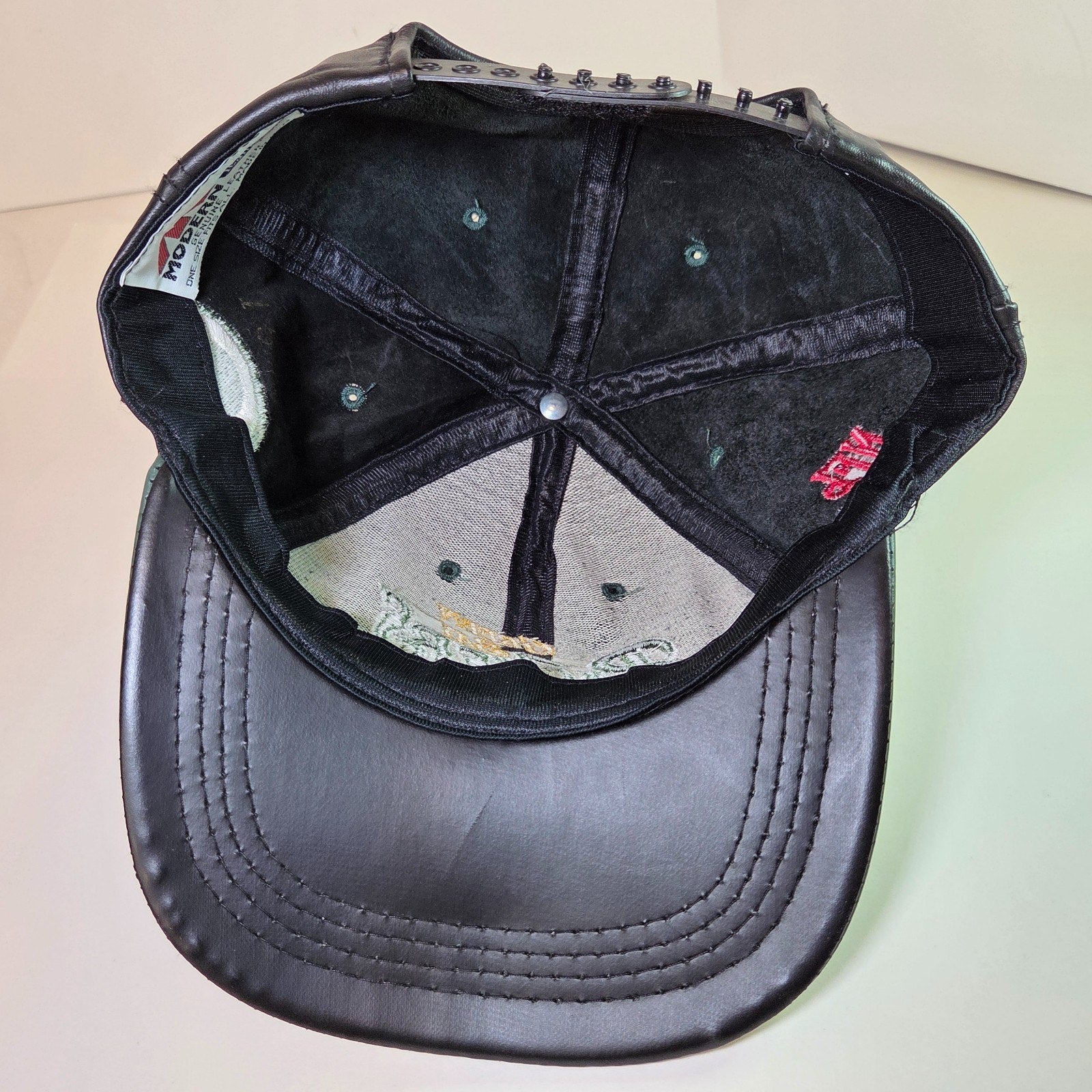 Green Bay Packers Leather Snapback Hat Cap NFL Logo Modern USA Green & Black