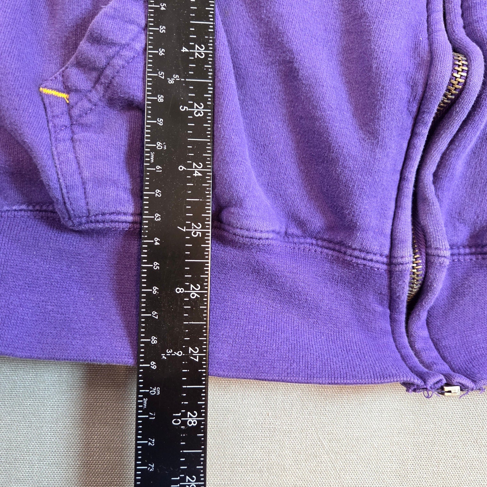 NFL Team Apparel Vikings 2XL Purple Full Zip Hoodie Yellow Lined