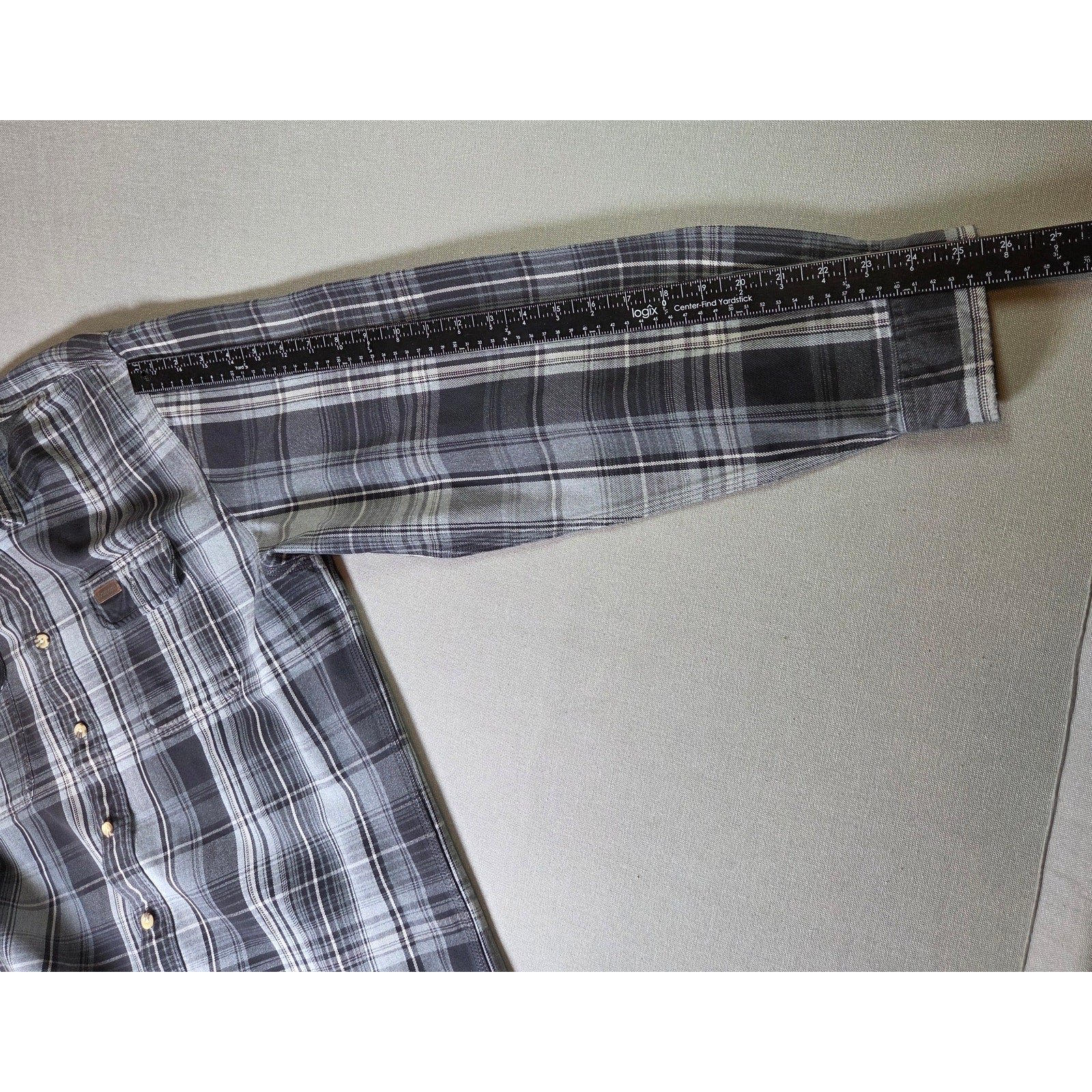 Carhartt XL Tall Heavyweight Plaid Flannel Work Shirt Gray 100% Cotton