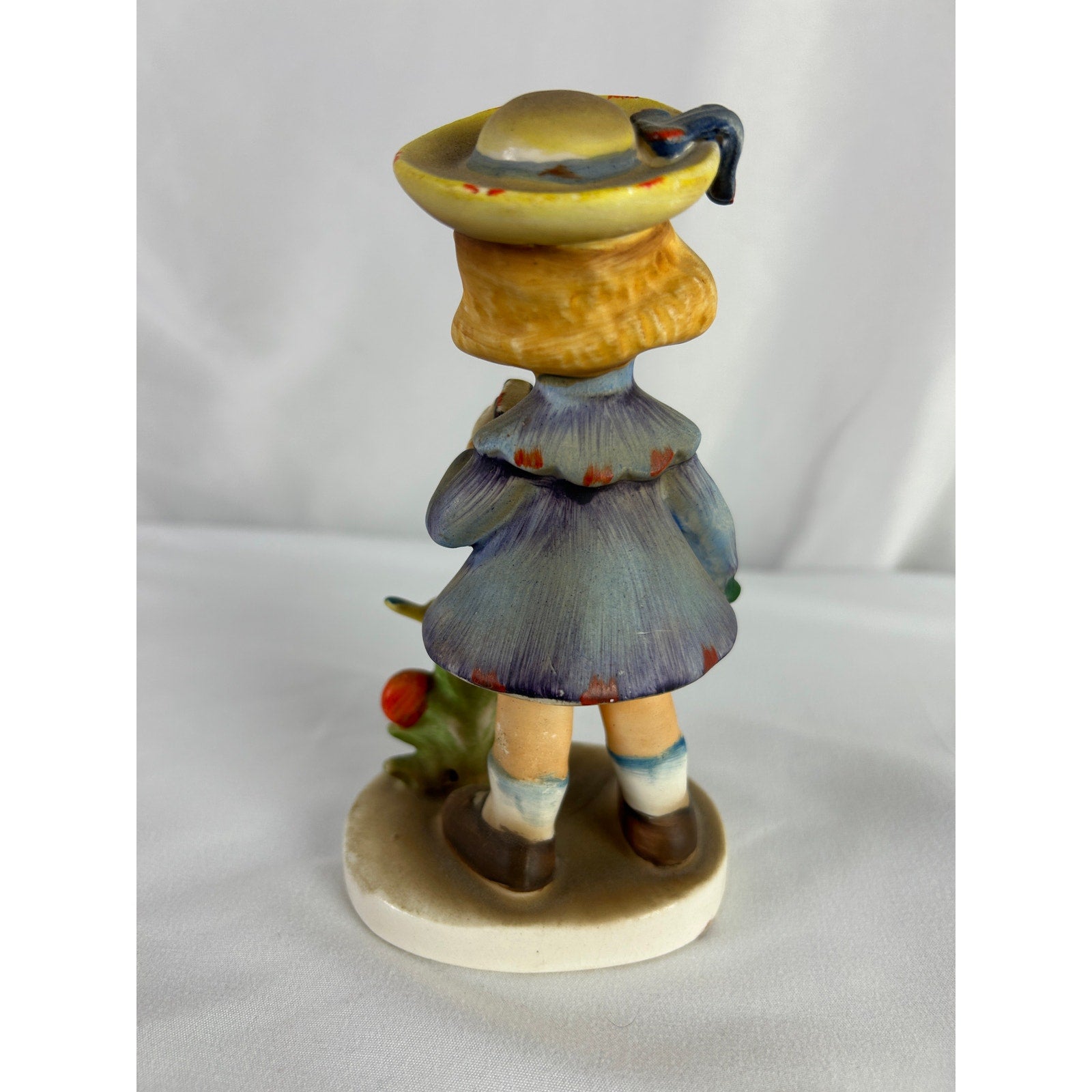 Mid Century Lefton Sunday Best Girl Figurine 1110 Bird Floral