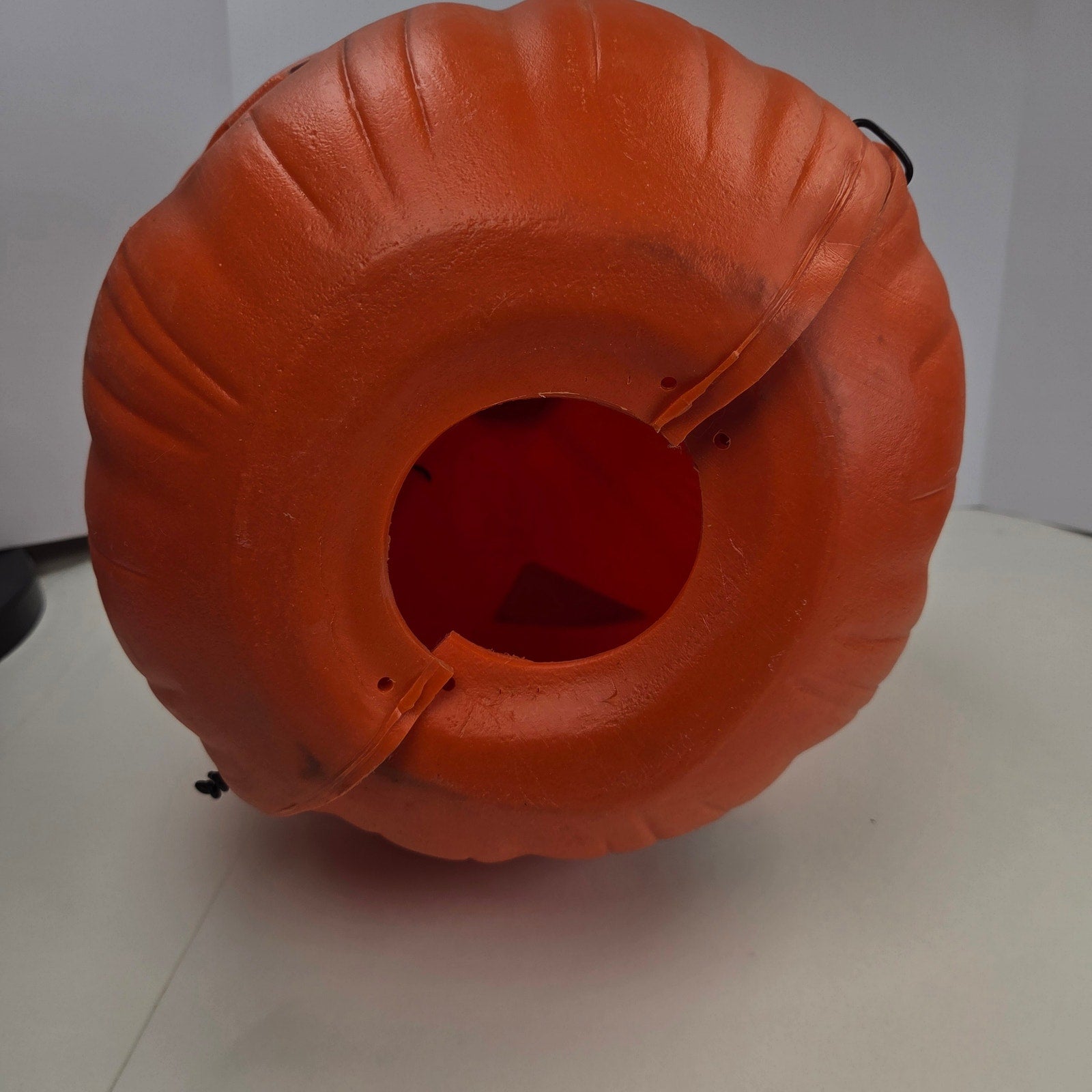 Vintage 22" Blow Mold Jack O Lantern Pumpkin 2 Piece Halloween Unmarked