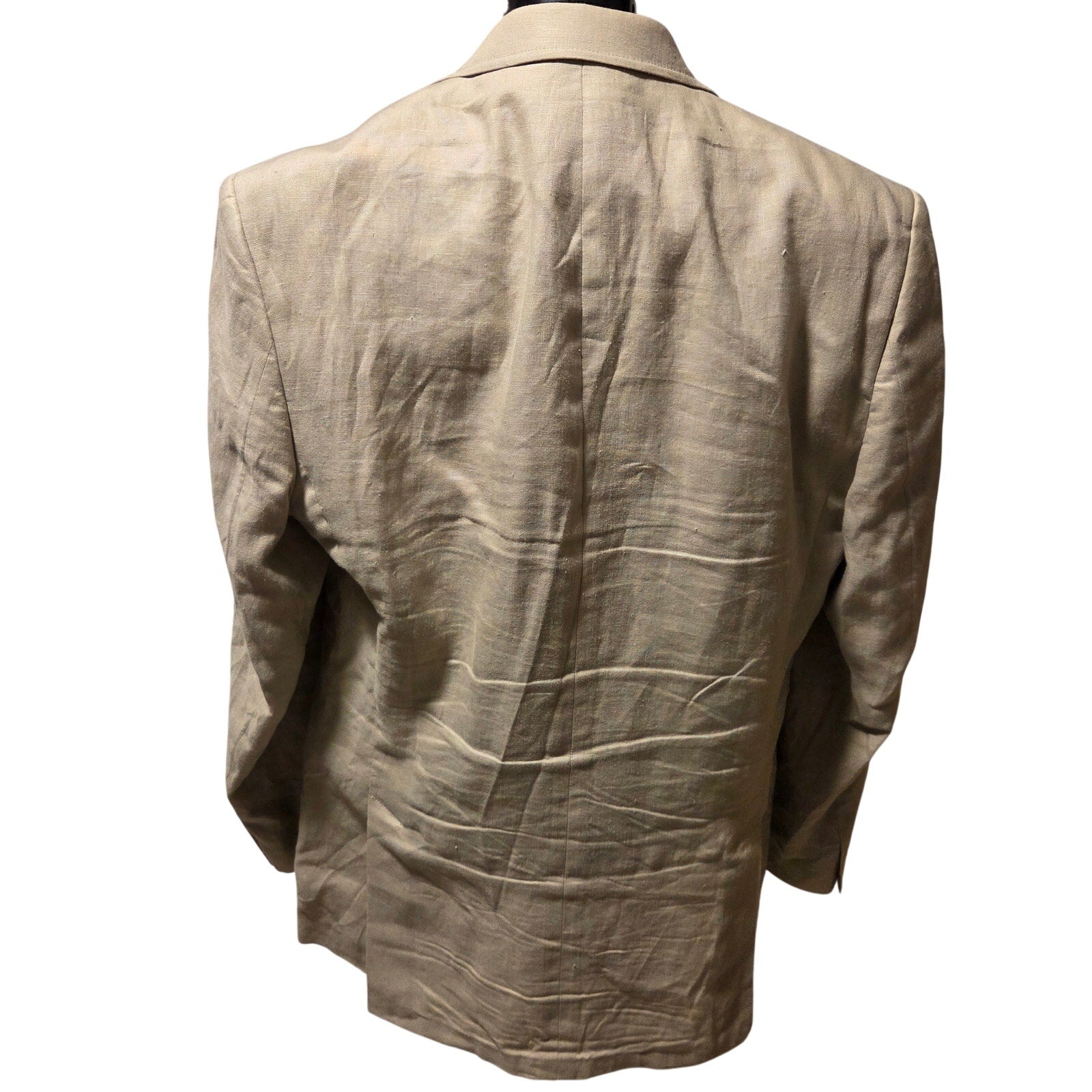 Lauren Ralph Lauren Mens Linen Blazer 44XL Tan Sport Coat 2 Button Jacket