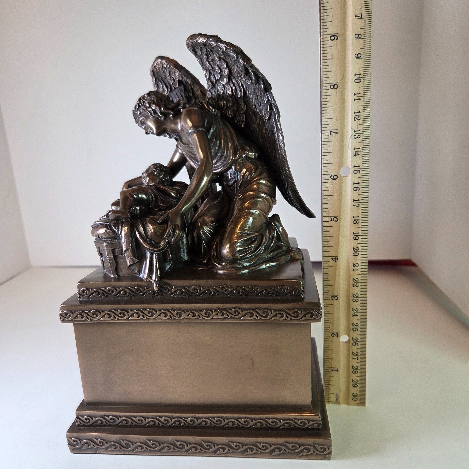 Angel and Baby Cold Cast Resin Urn for Human Ashes 6"x4 3/4"x9"