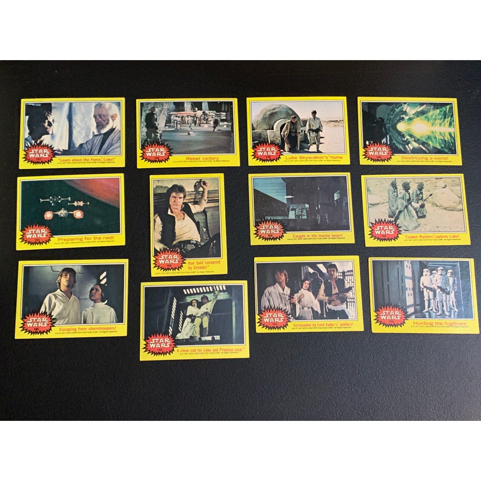 1977 Topps Star Wars Series 3 Yellow Border Complete 66 Card Set With Stickers