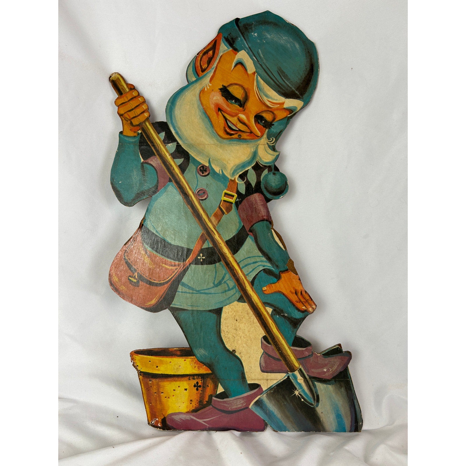 Mid Century Christmas Elf Yard Art Set 4 U Bild Wood Decorations