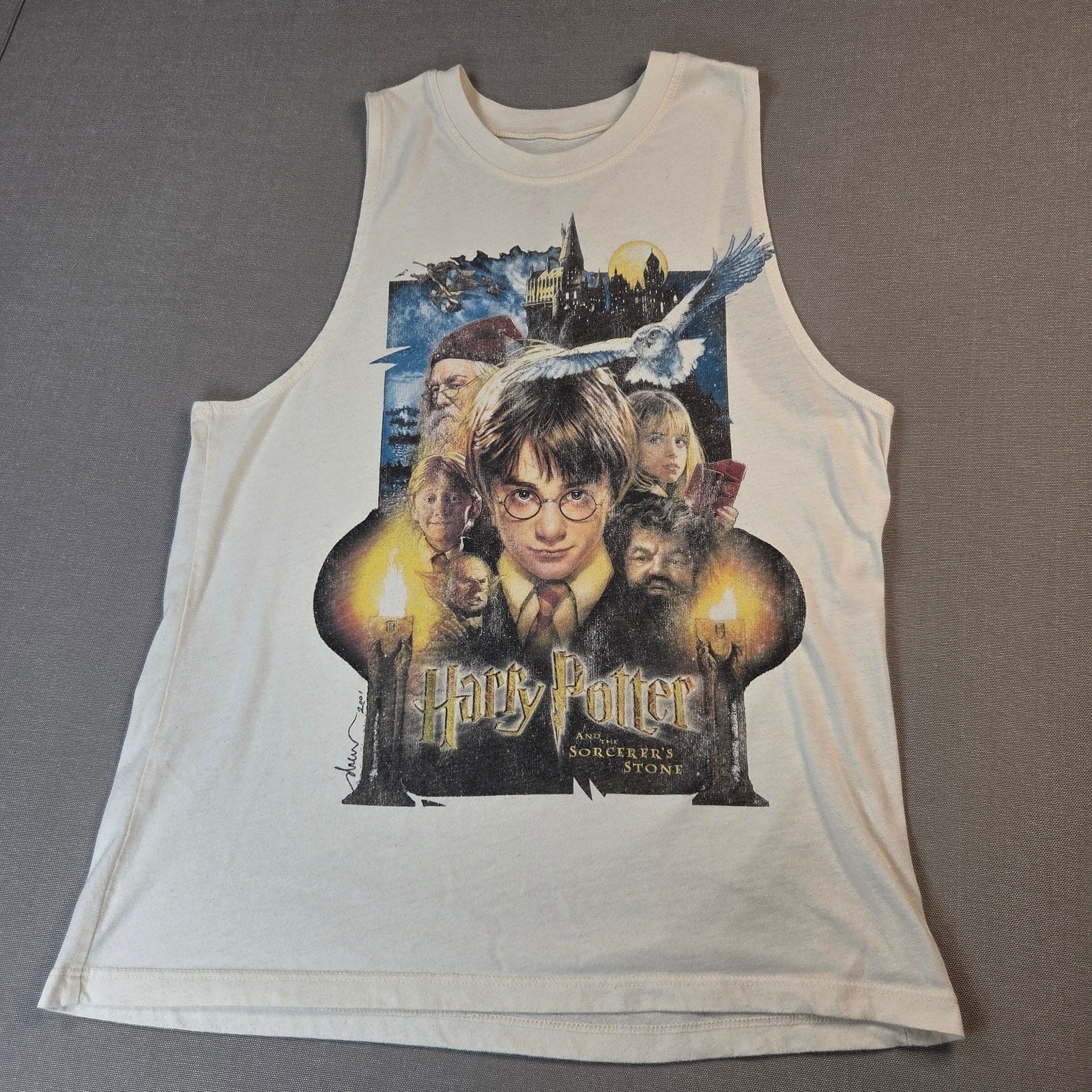 Harry Potter Sorcerer's Stone 2001 Warner Bros Tank Top Shirt Medium Vintage