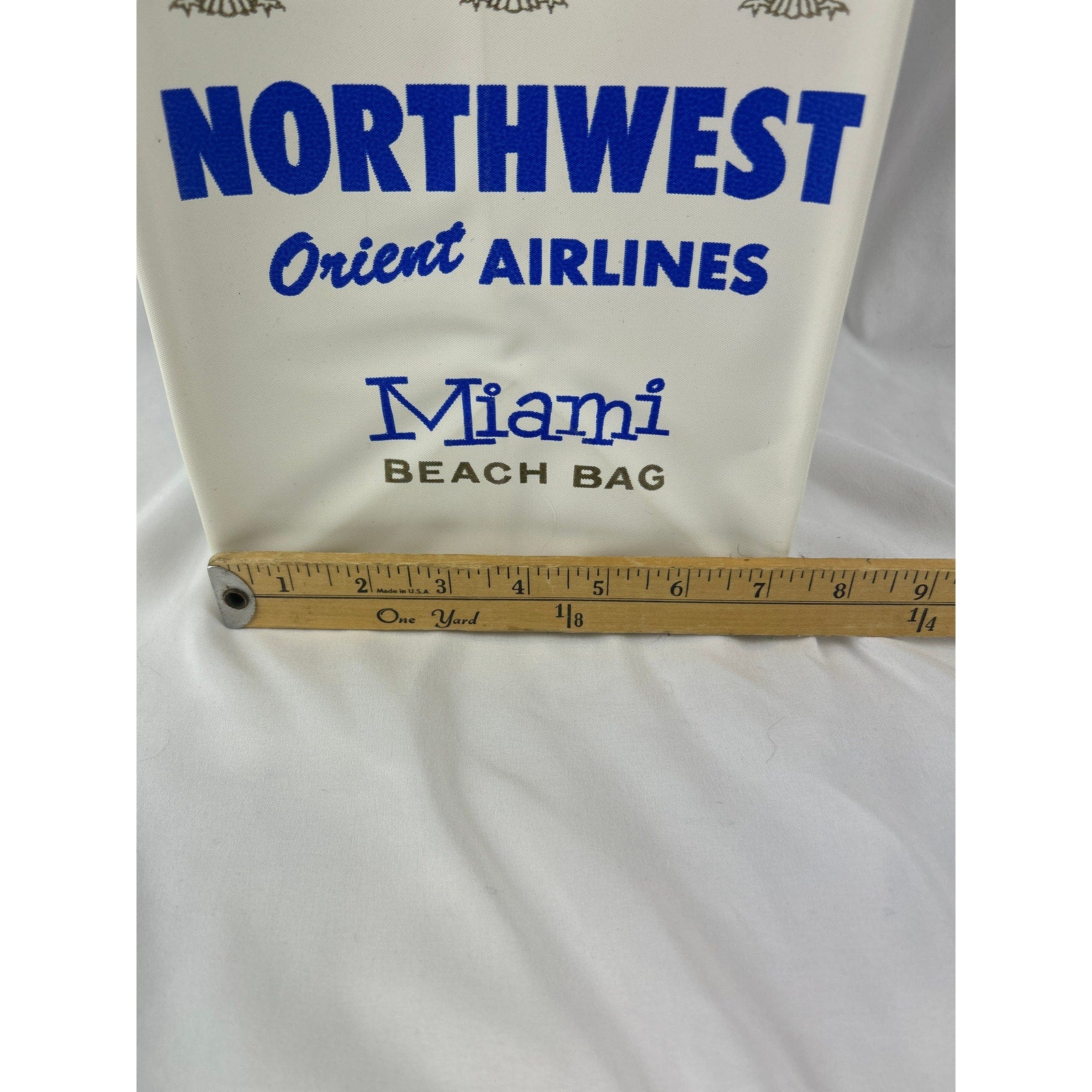 Vintage Northwest Orient Airlines Miami Beach Bag Airline Tote Movie Props
