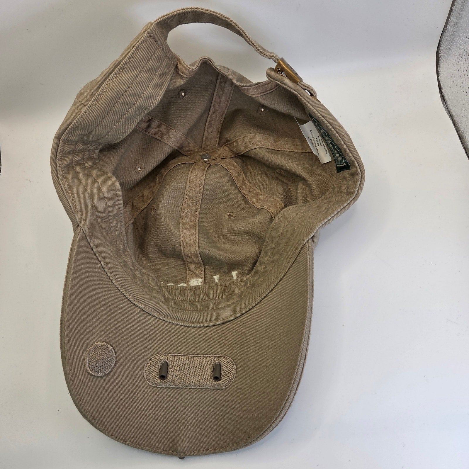 L.L. Bean Khaki LED Lighted Hat Hands-Free Cap Outdoor Fishing Hiking