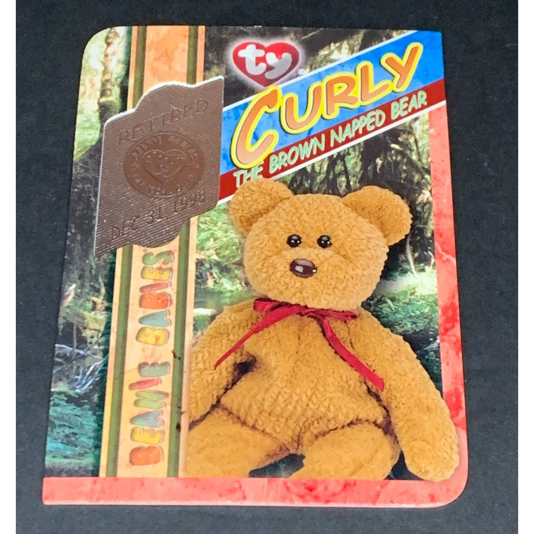 1999 Ty Beanie Babies BBOC Series 4 Retired Silver Curly Trading Card