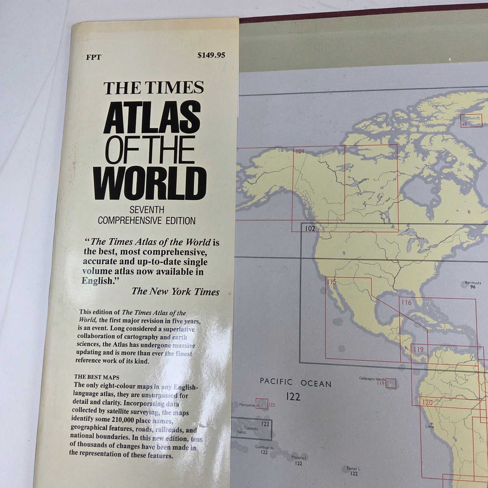 The Times Atlas Of The World 7th Comprehensive Edition Hardcover 1985 Map