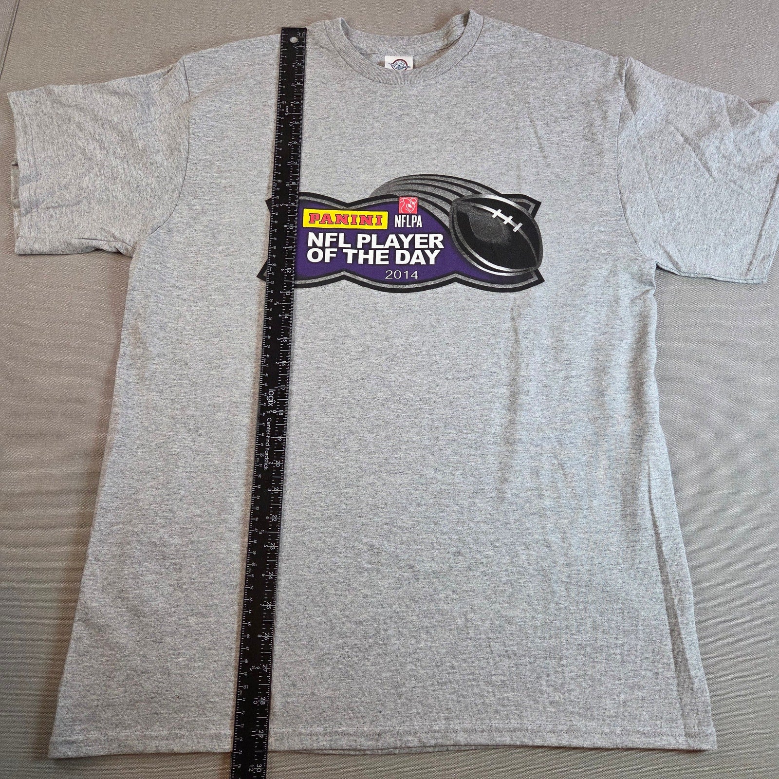 Panini NFL Player of the Day 2014 Promo Tee Shirt Gray Delta Pro Weight L