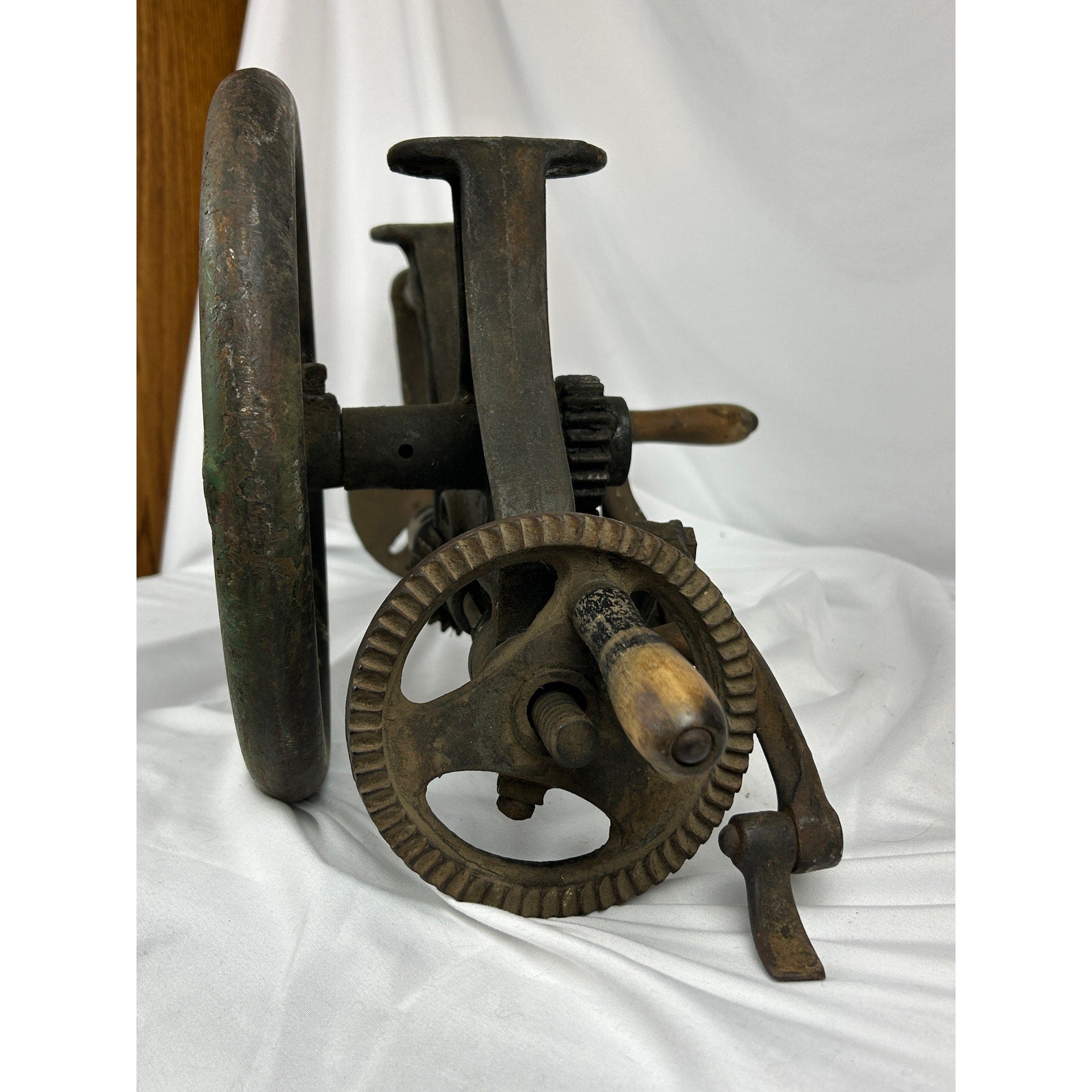 Antique Champion Blower Forge Post Drill Lancaster PA Hand Crank Drill