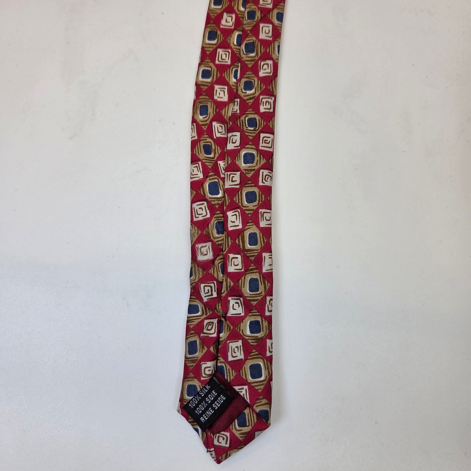 Alta Moda Cervino Italy Silk Geometric Necktie Wide Vintage Mens Tie Vintage