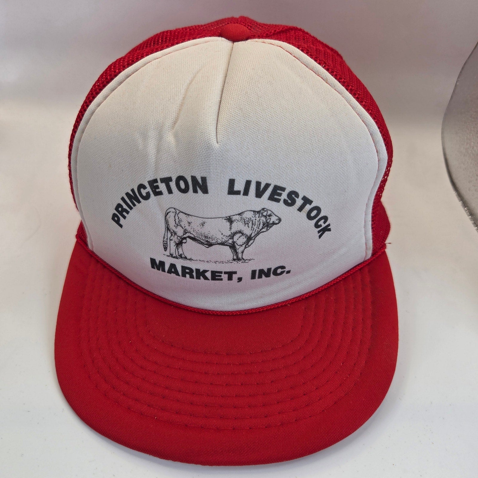 Vintage Princeton Livestock Market MN Re Play Foam Mesh Snapback Trucker Hat