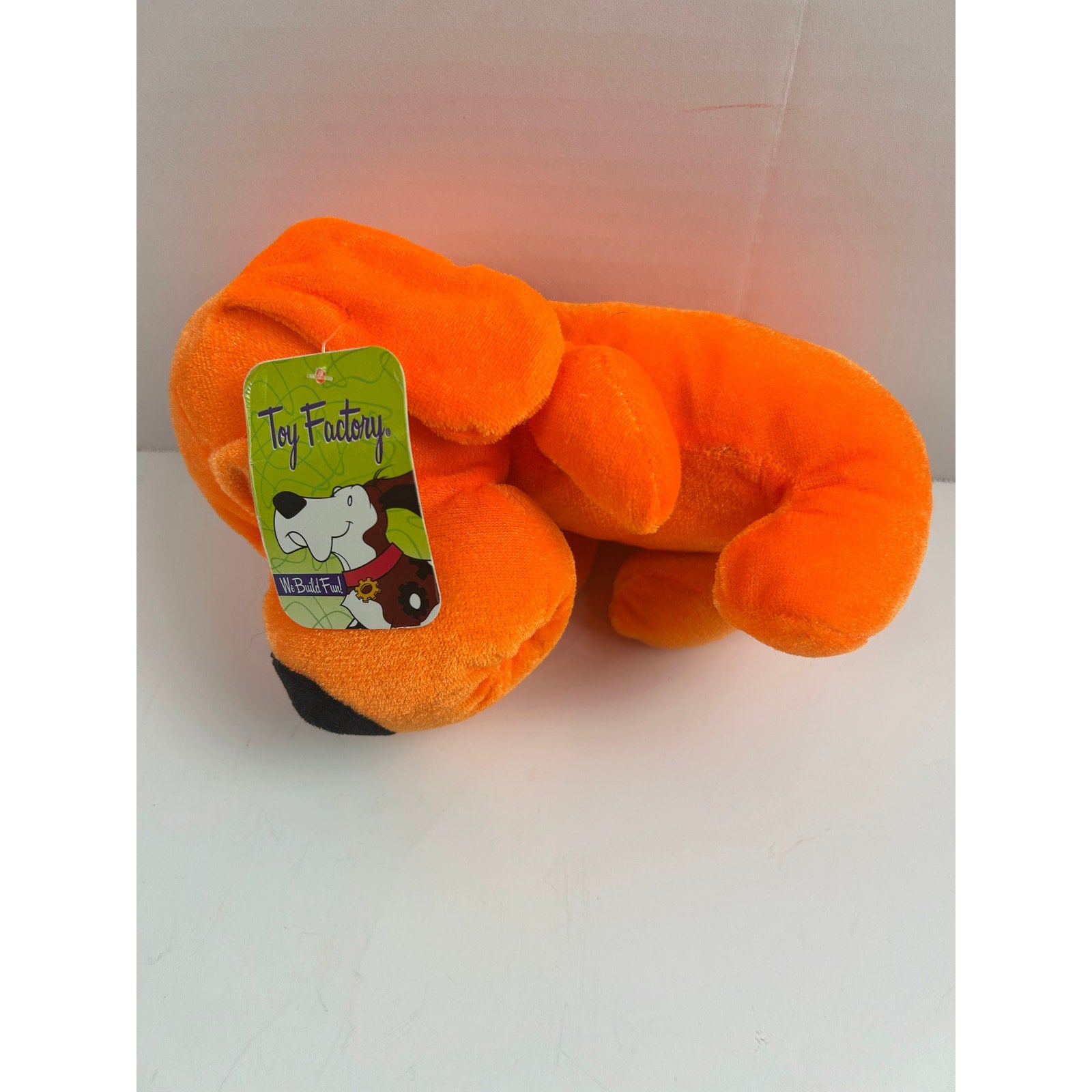 Toy Factory Orange Puppy Dog Plush Stuffed Animal 9" 2014 Carnival Prize