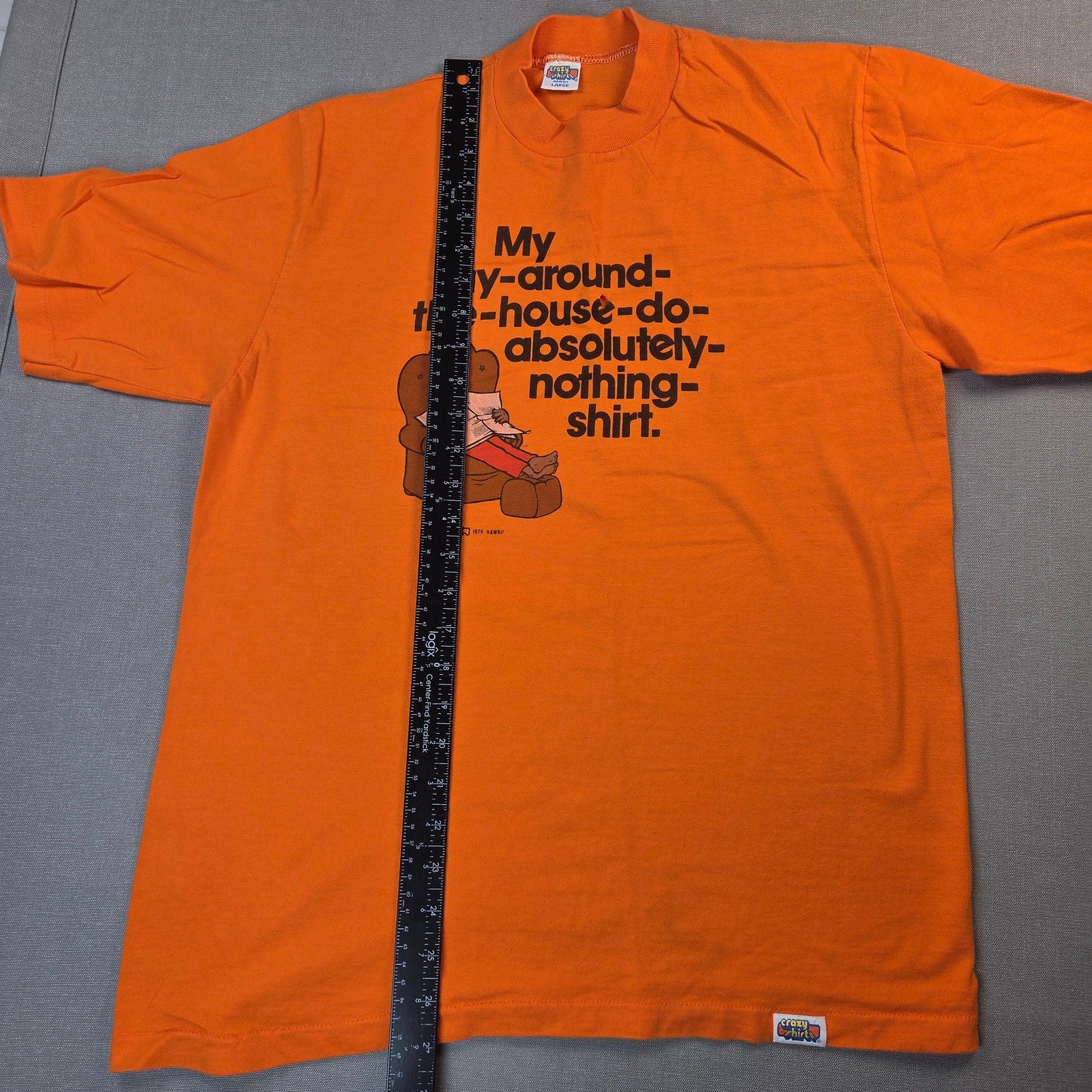 Crazy Shirts Hawaii 1979 Do Absolutely Nothing Vintage T Shirt Large Orange