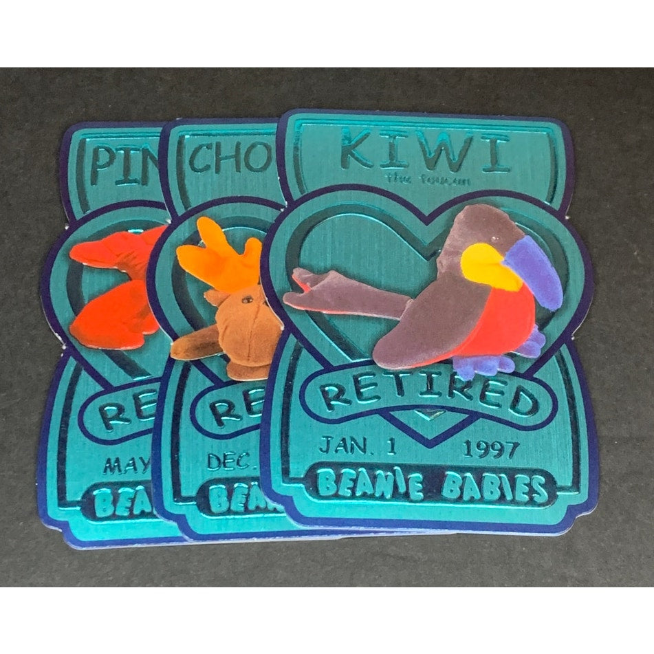 1999 Ty Beanie Babies BBOC Series 3 Retired Teal Cards Lot Of 3