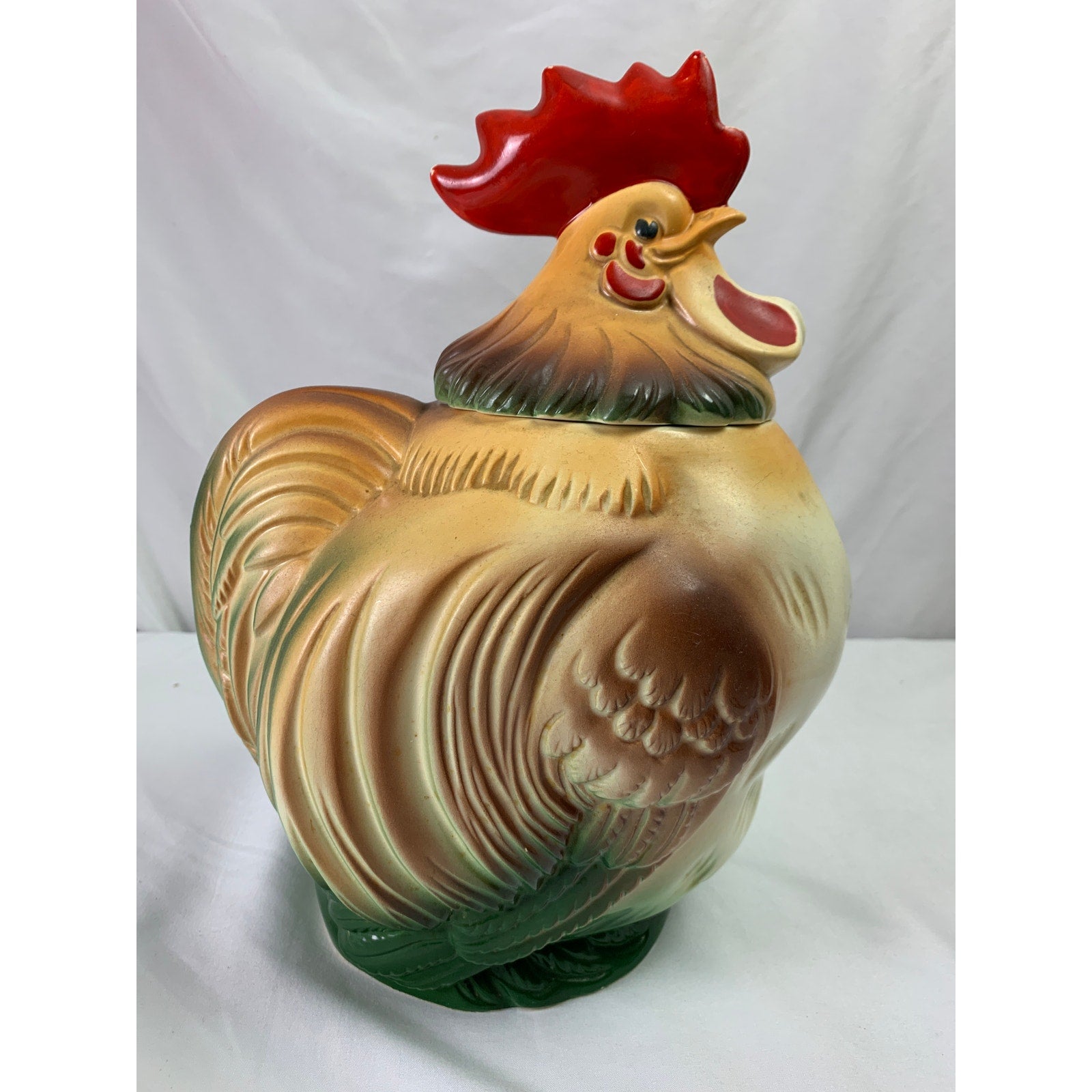 Vintage Sierra Vista California Rooster Cookie Jar 1950s Ceramic Chicken Farmhouse