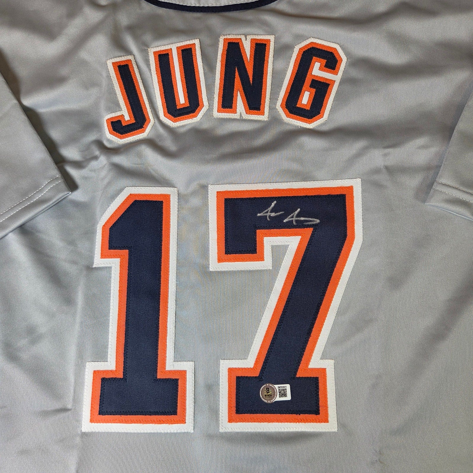 Jace Jung Detroit Tigers Signed Custom Jersey Beckett Witness Autograph