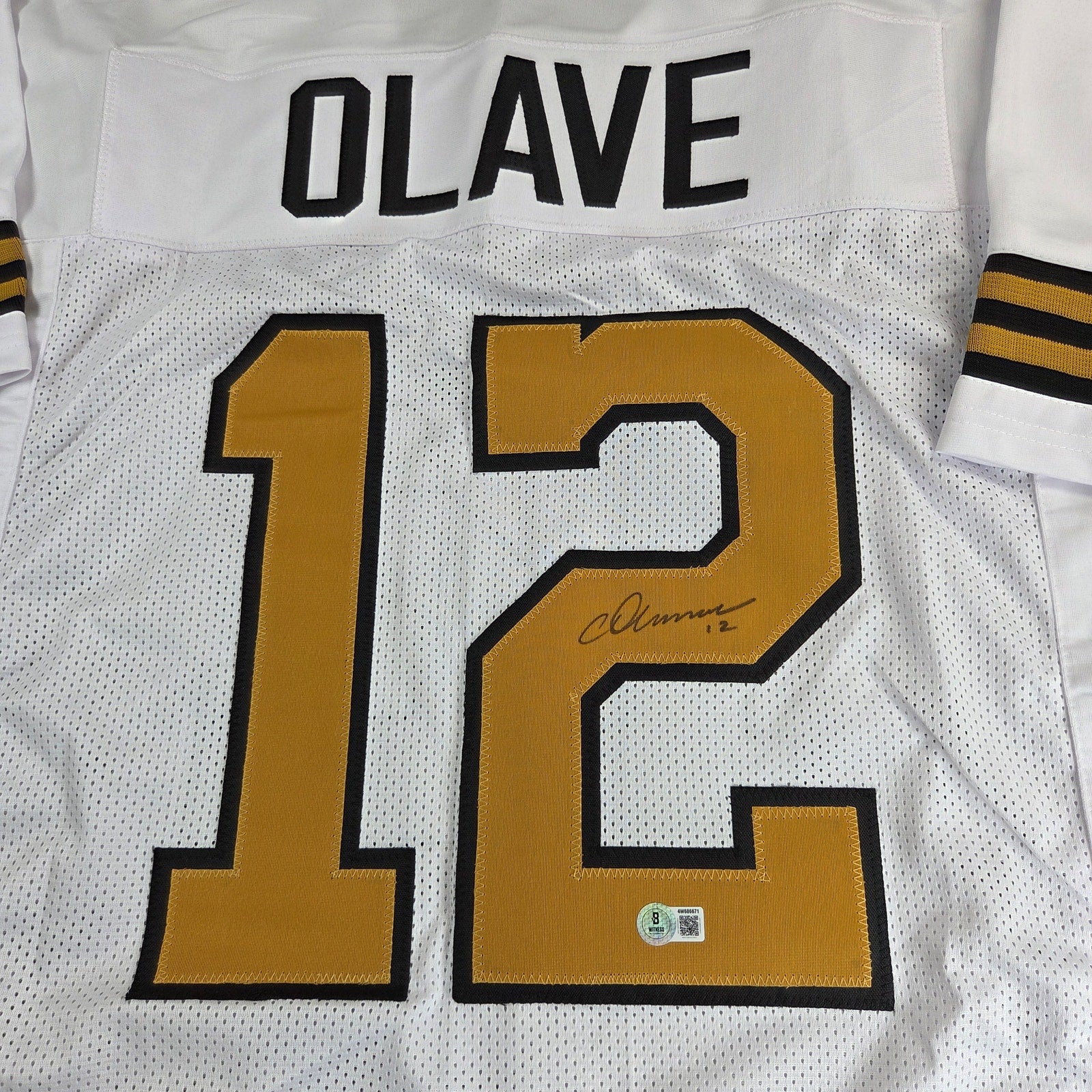 Chris Olave Signed New Orleans Saints Custom Jersey Beckett Witness BAS XL