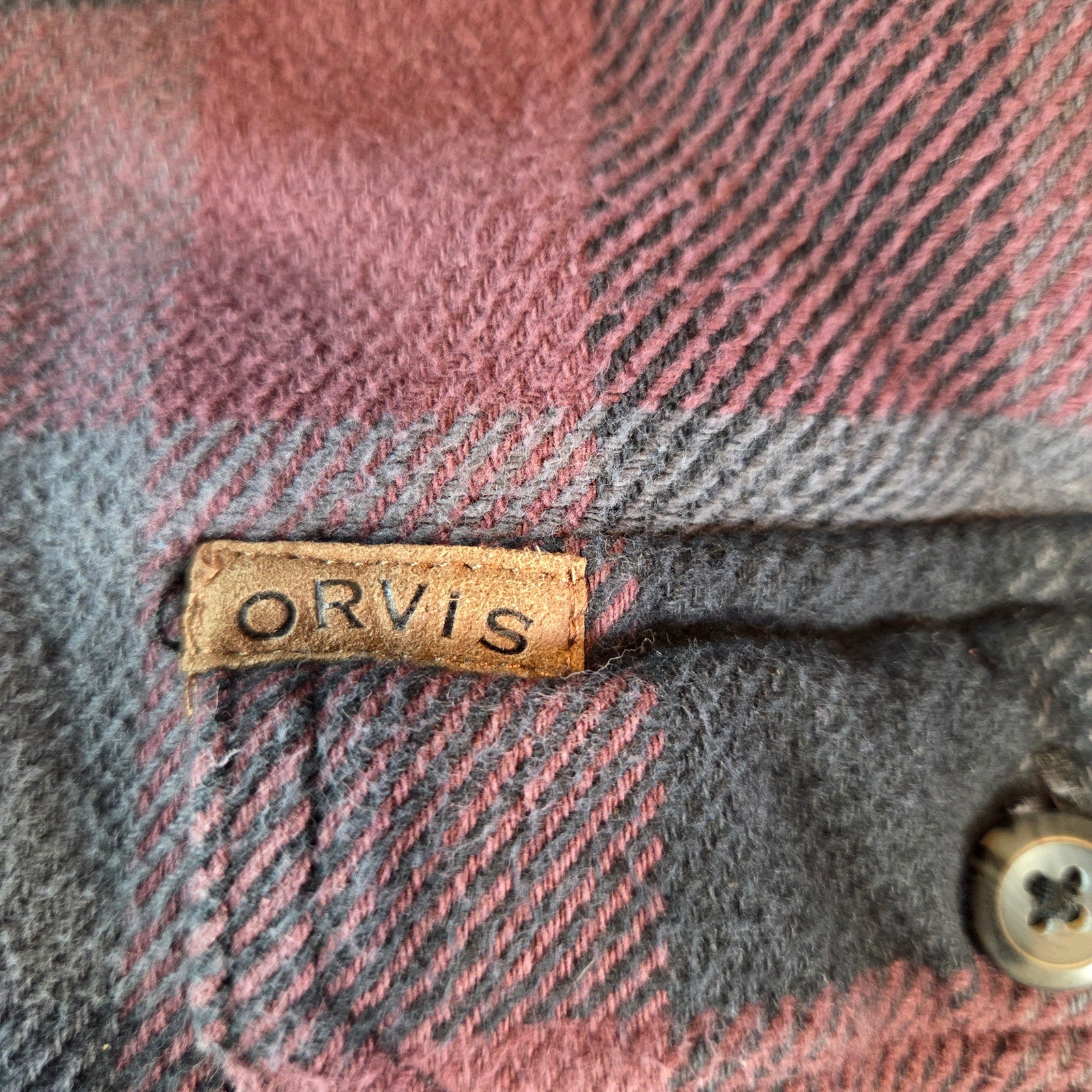 Orvis Men’s XXL Flannel Shirt Button Up Long Sleeve Plaid 100% Cotton