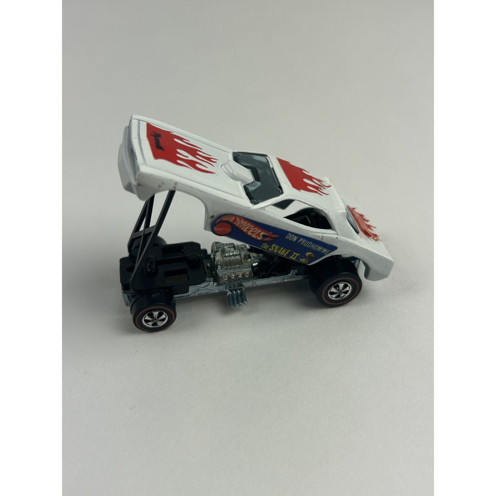 Vintage Hot Wheels Redline Snake II White Redline Car Mattel Button 1969