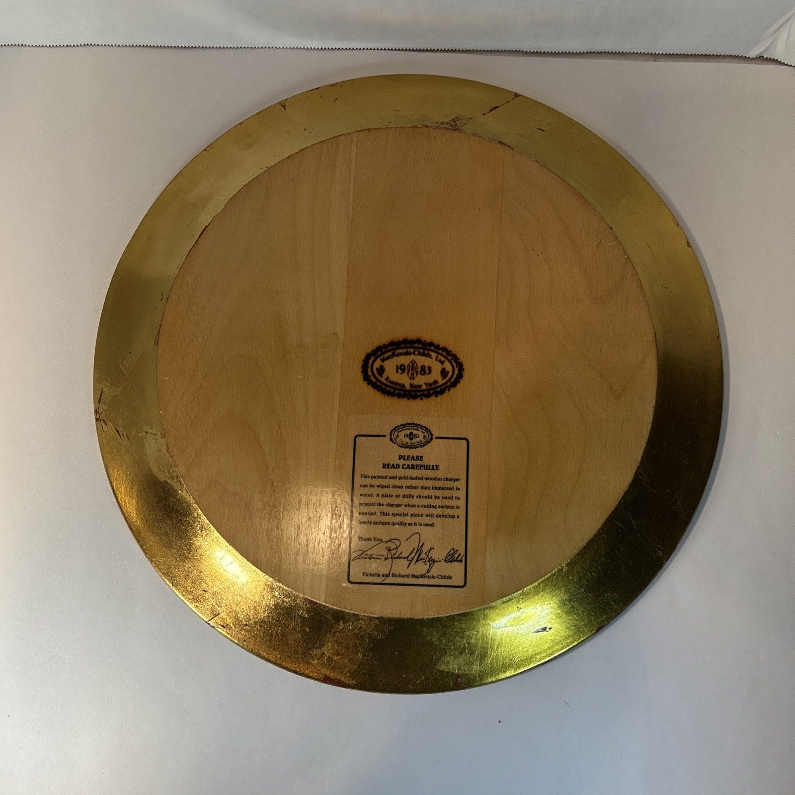 MacKenzie-Childs Glass Cake Dome Courtly Check Charger Plate 14” Aurora NY