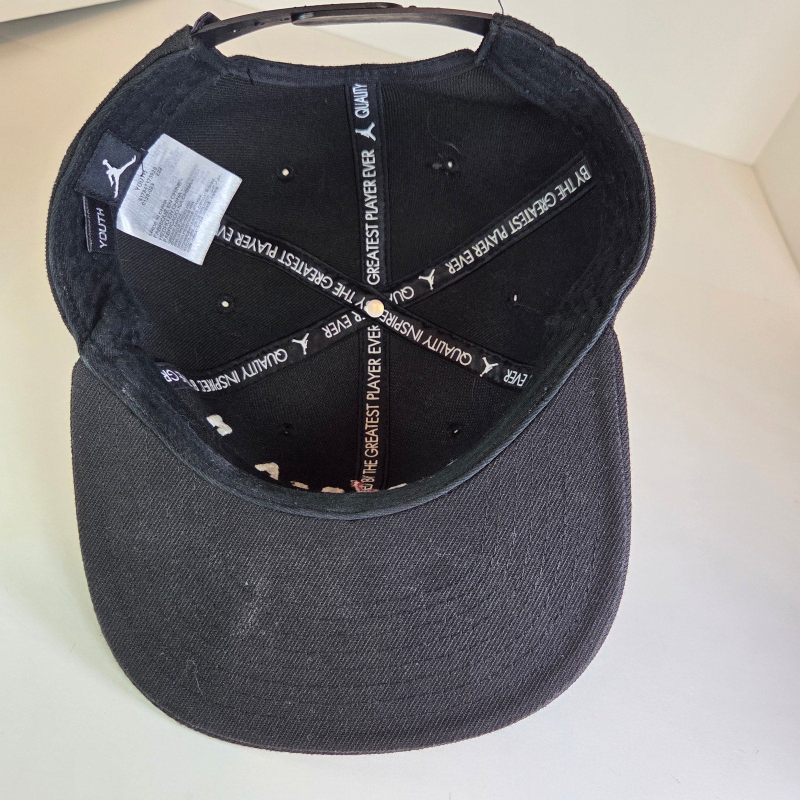 Youth Air Jordan Jumpman Logo Black Snapback Hat The Greatest Player Ever Cap