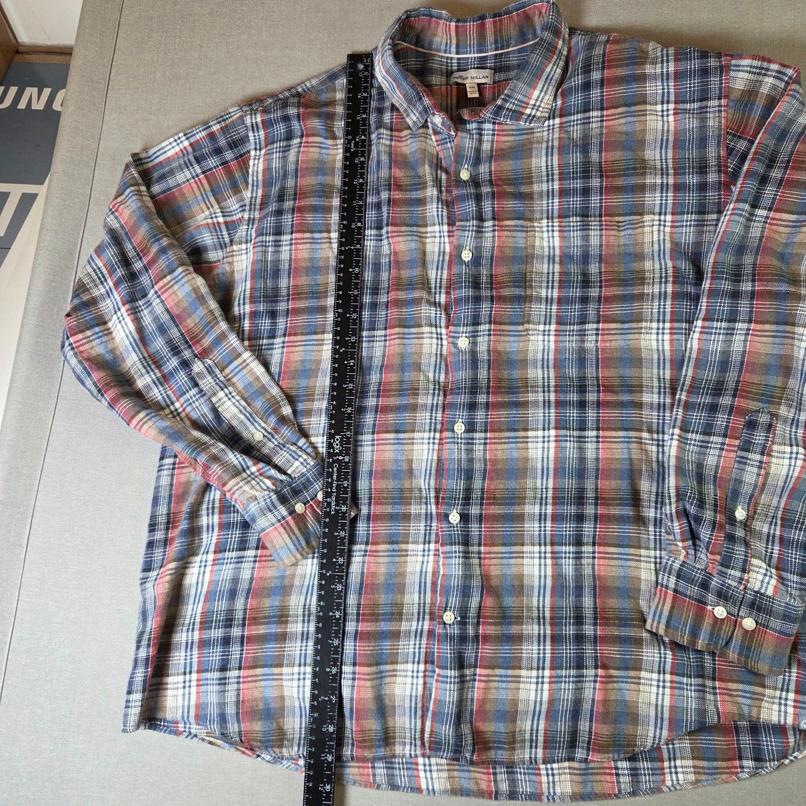 Peter Millar XXL Plaid Flannel Button-Down Shirt Long Sleeve Cotton