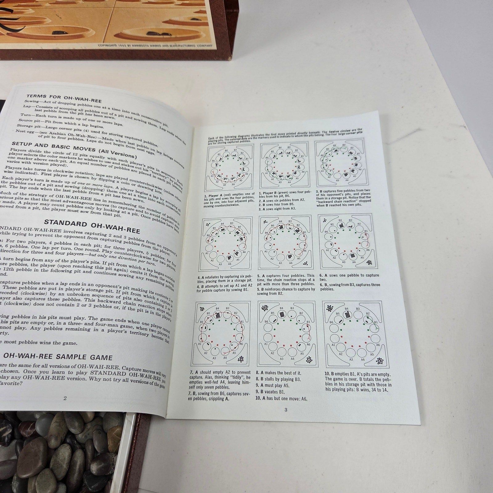 3M Bookshelf Game Oh-Wah-Ree 1966 Complete Mancala Strategy Game Vintage