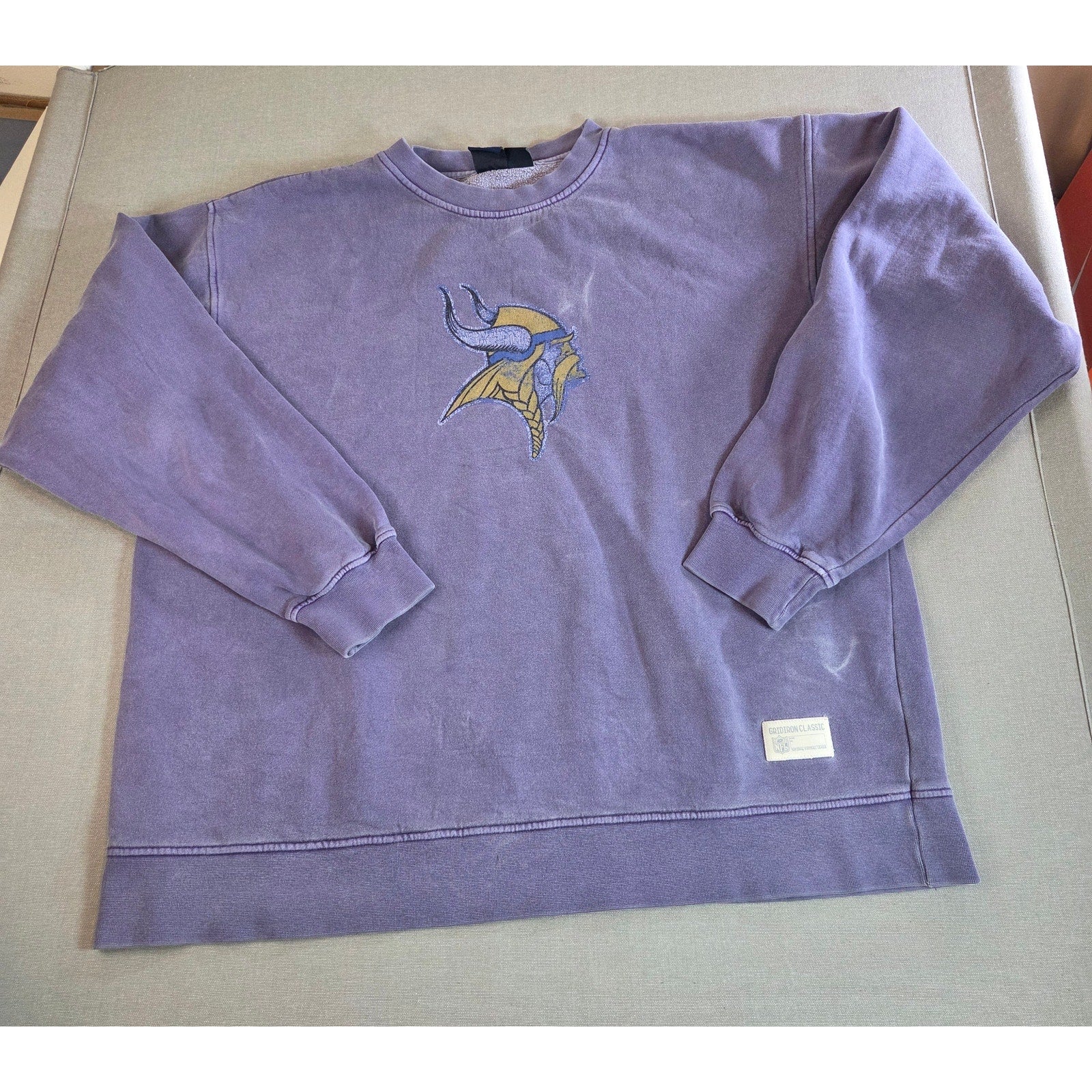Reebok NFL Gridiron Classic Vikings Sweatshirt XL Vintage Wash 2006