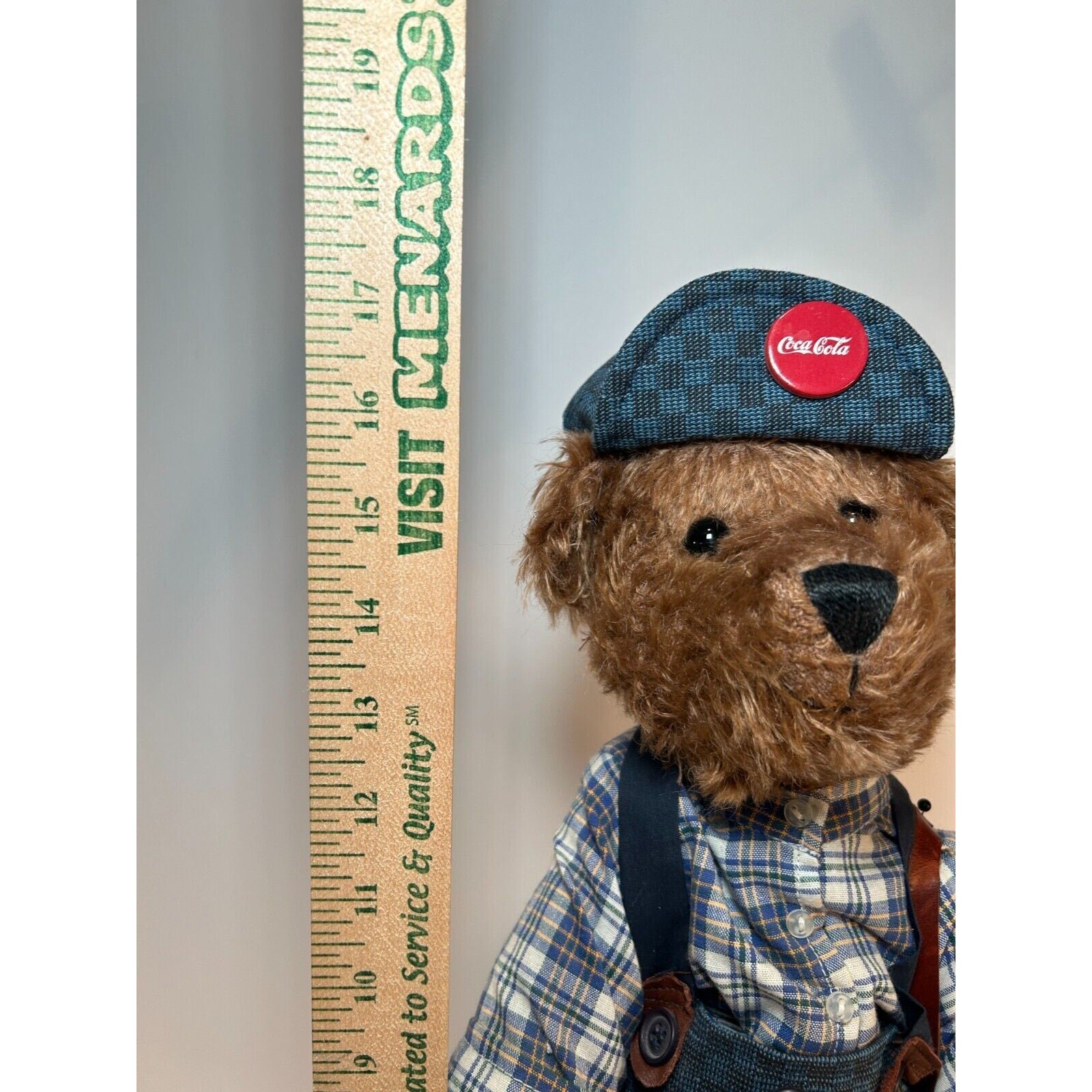 Franklin Mint Coca-Cola Mohair Bear Sammy w/ Hat & Shine Box – Rare