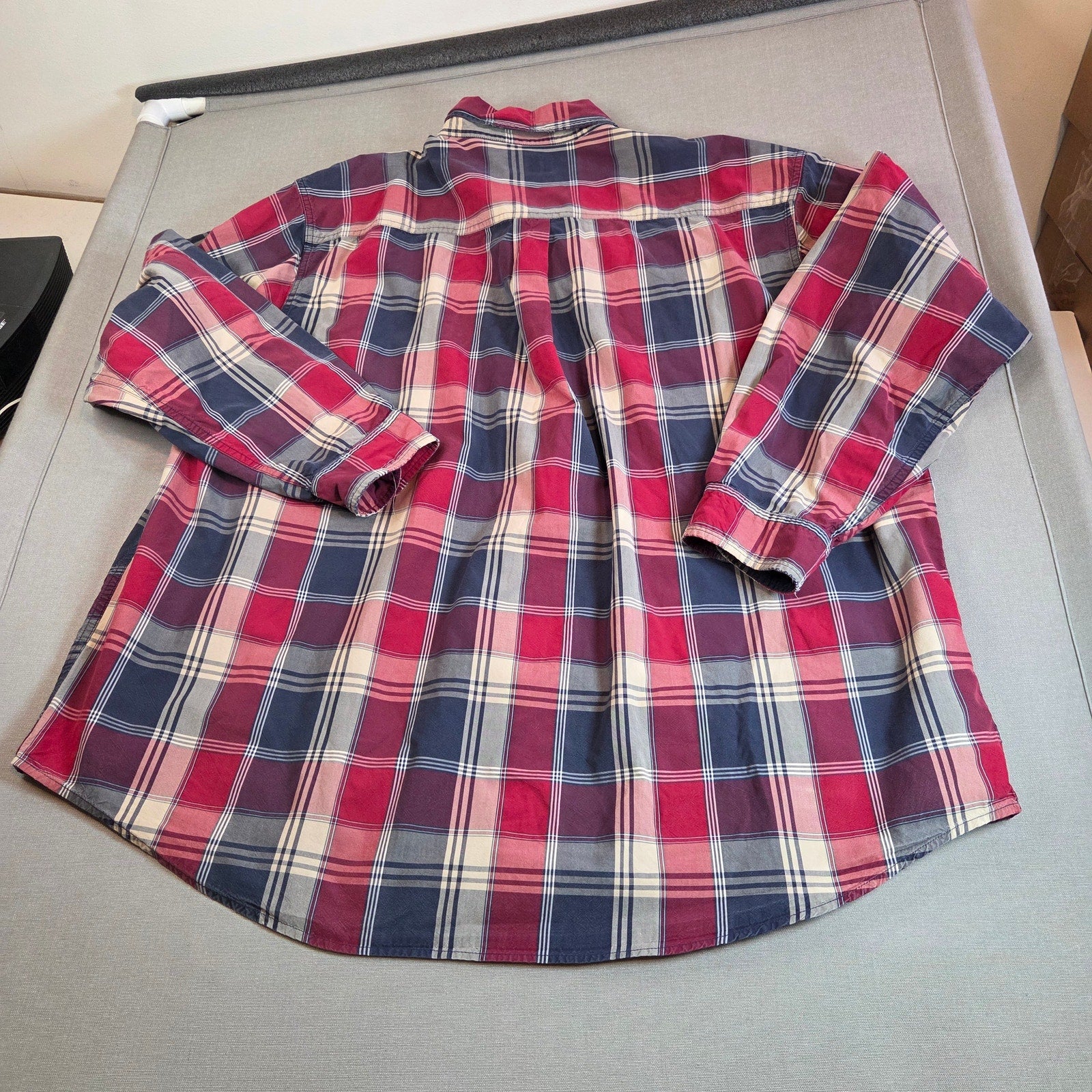 Carhartt Plaid Button Shirt 3XL Cotton Long Sleeve Workwear Tear Flaw