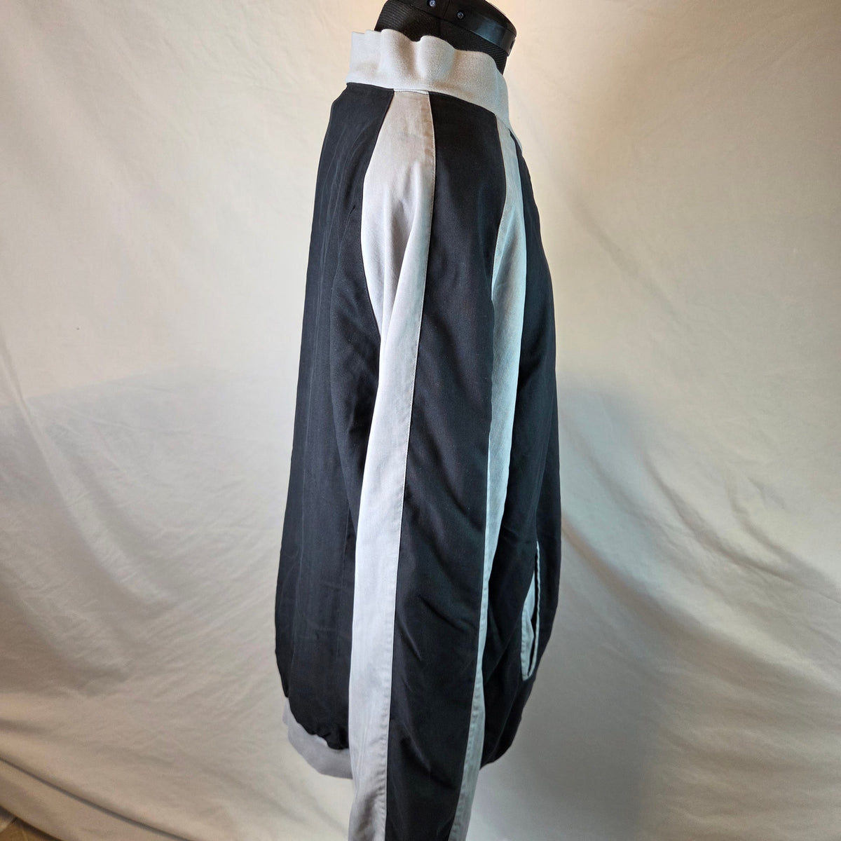 Vintage Tulliano 100% Silk Bomber Jacket Men's 2XT Black Gray Full Zip Y2K