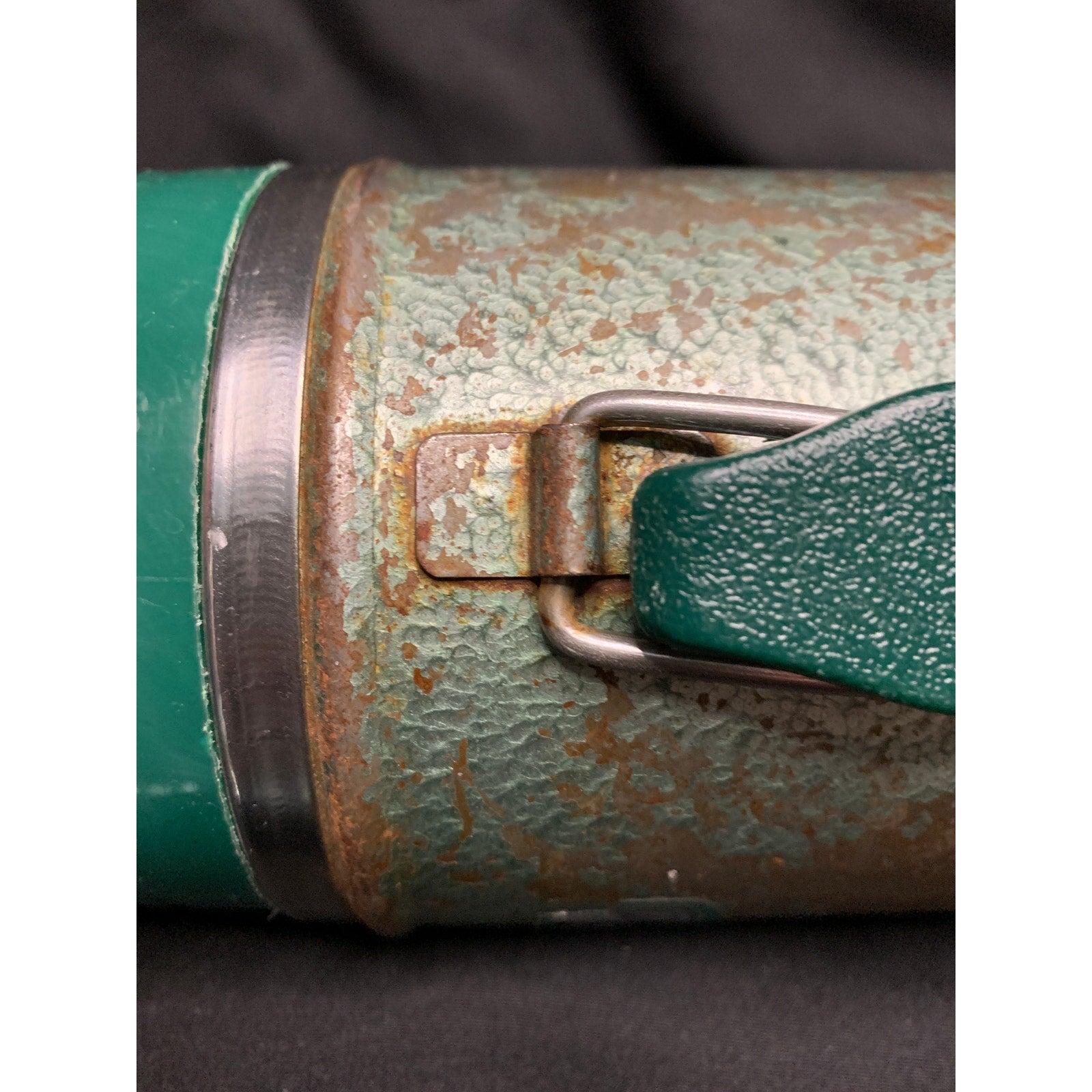 1987 Aladdin Stanley A-1350B 24oz Wide Mouth Thermos USA Green Vintage