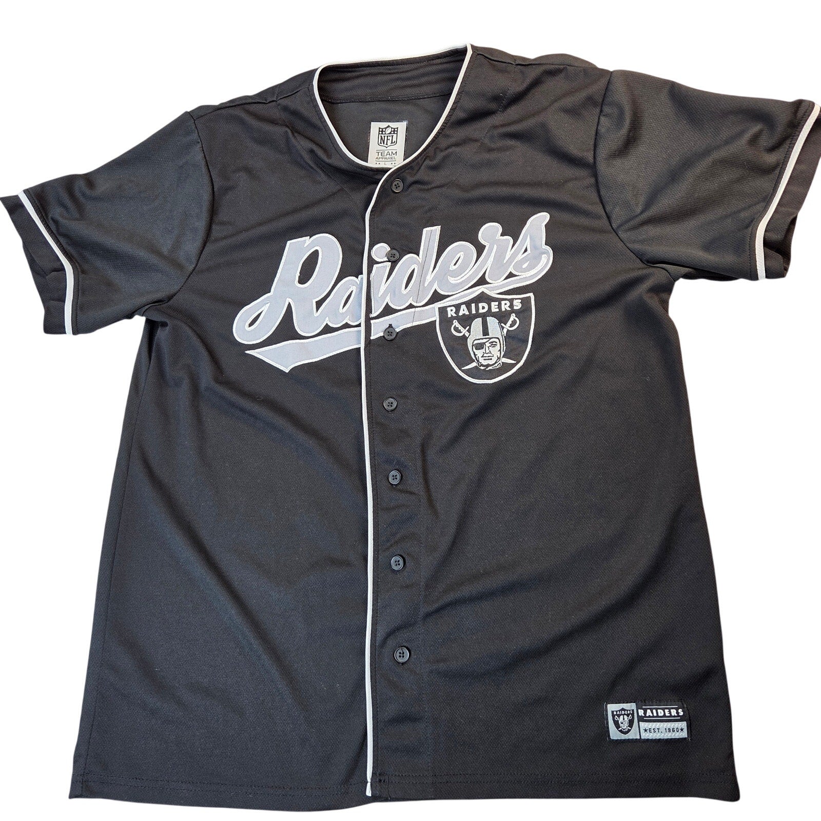 Las Vegas Raiders NFL Team Apparel Baseball Style Jersey Size Large
