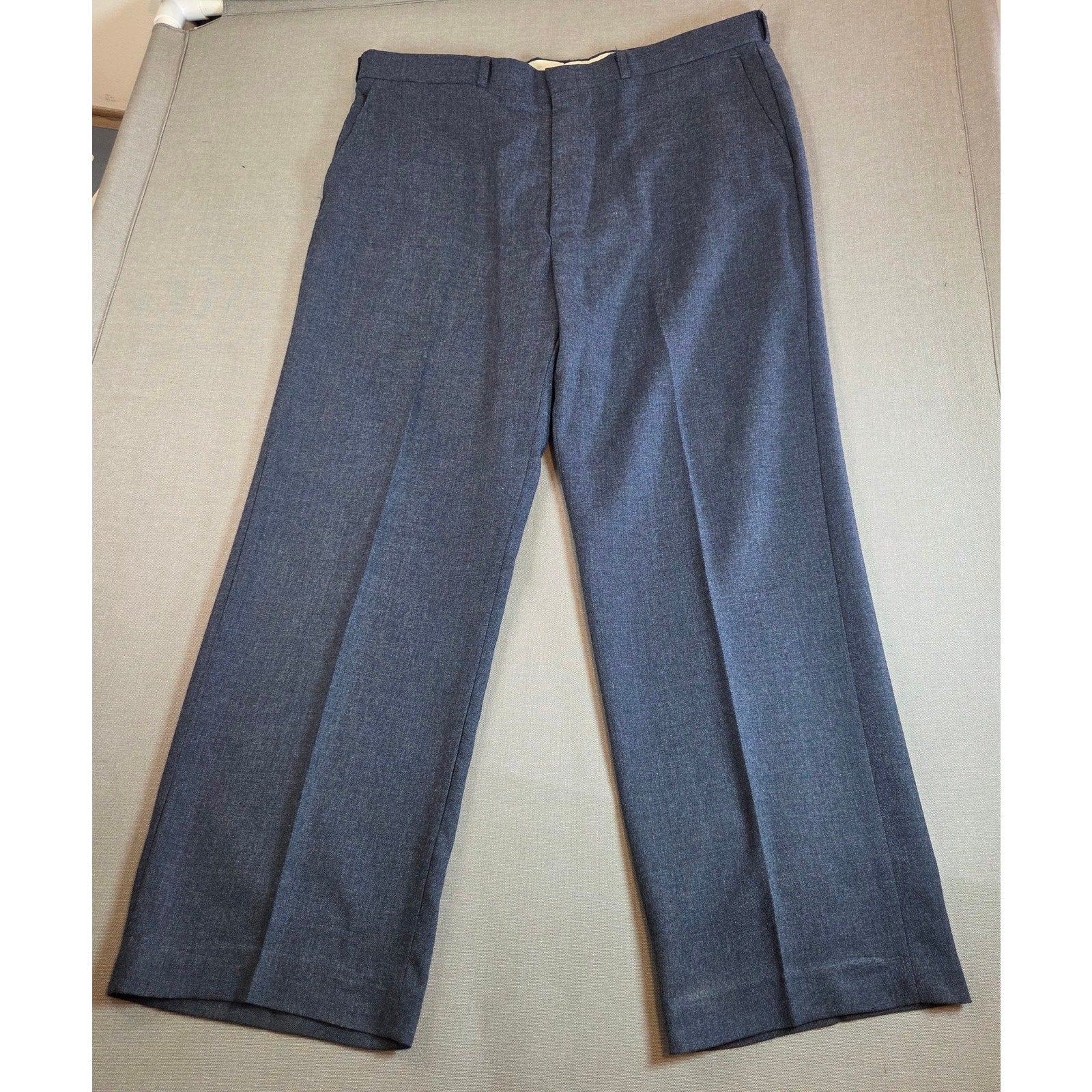 Vintage 1970s B.P. Britches Blue Dress Slacks 38x27 Wool Blend USA Made